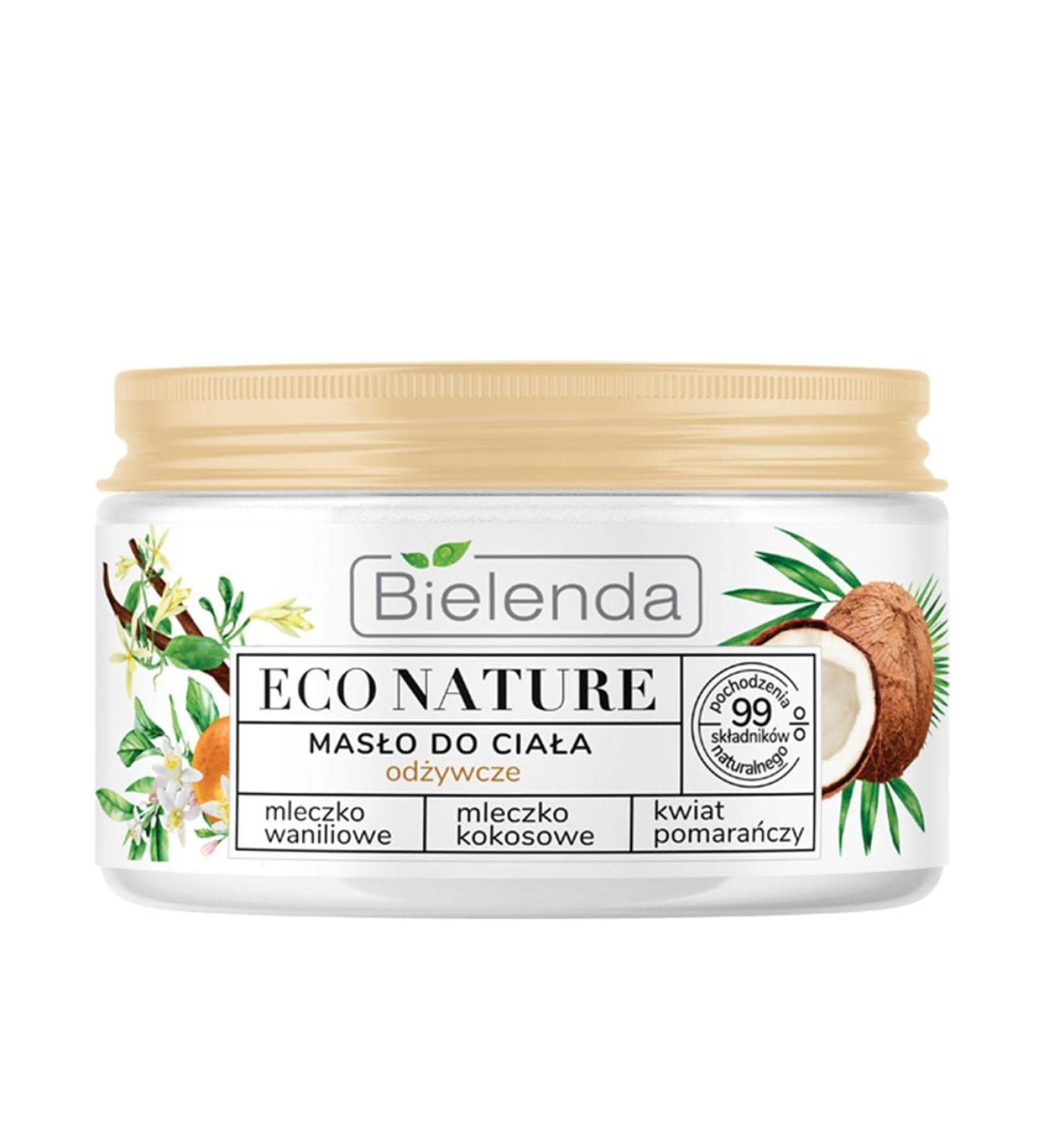 Bielenda Eco Nature Vanilla Milk Coconut Milk Orange Blossom Nourishing Body Butter 250ml Vegan Friendly Natural Cosmetic