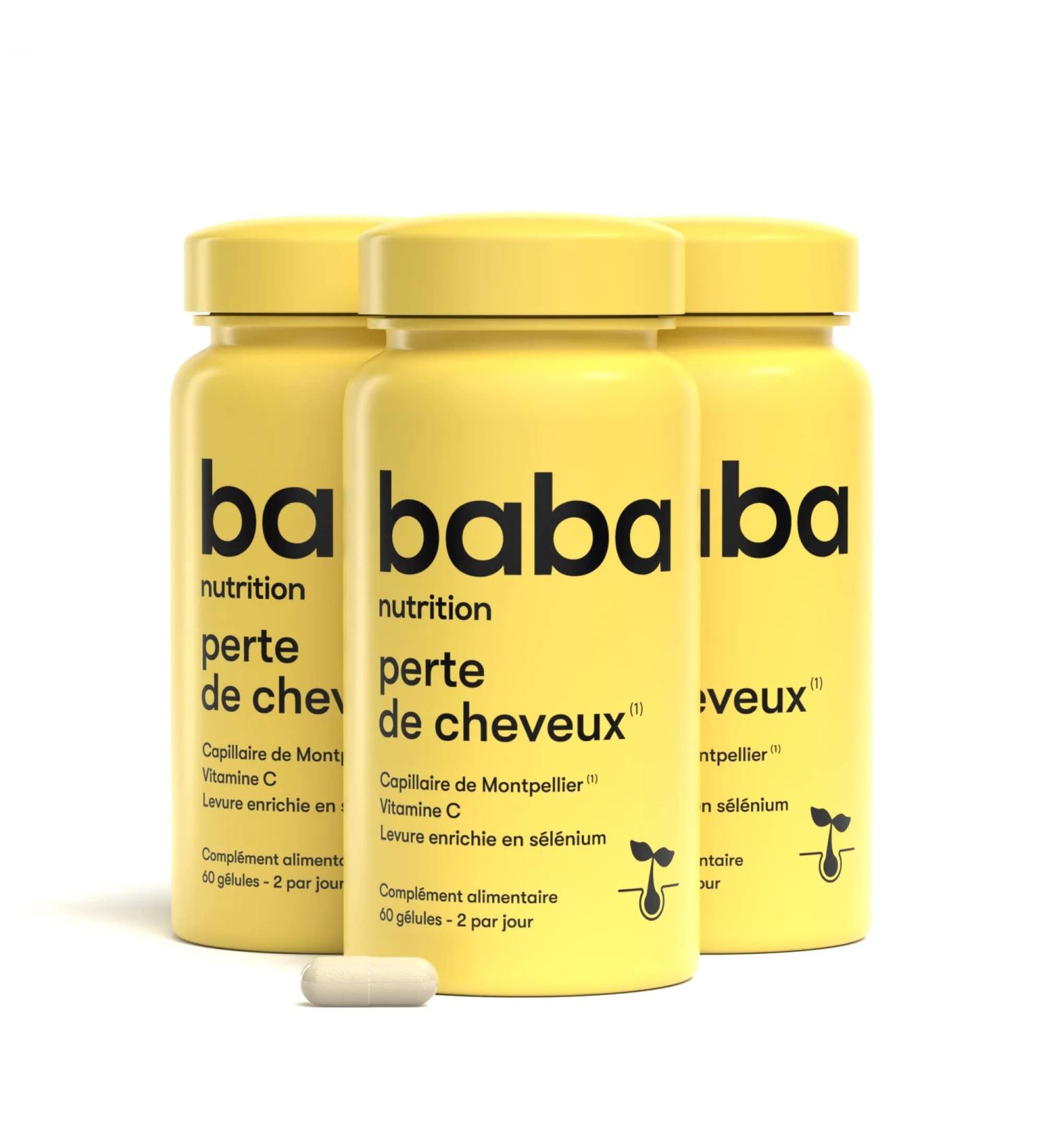 Baba Nutrition Hair Loss Supplement For Dense And Strong Hair | Brewer's Yeast Montpellier Capillary Nettle Vitamin C Selenium | Pack of 3 Boxes - Buy Online on GoSupps.com