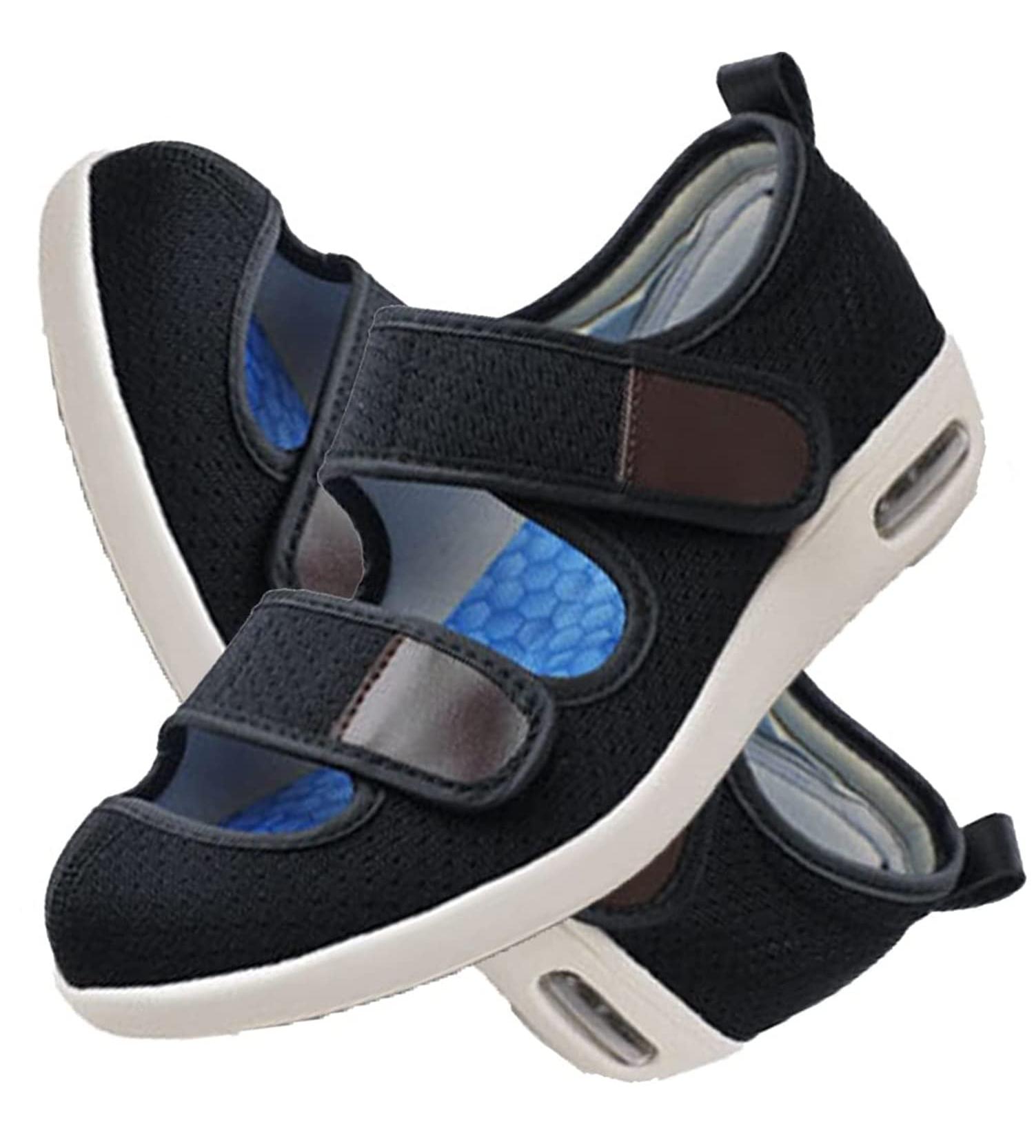 FZYUAN Diabetic Shoes for Elderly Swollen Feet - Extra Wide Memory Foam Sneakers for Women/Men - Easy On/Off Closed Toe Black - Size 12 Women/Size 9 Men - Buy Online on GoSupps.com