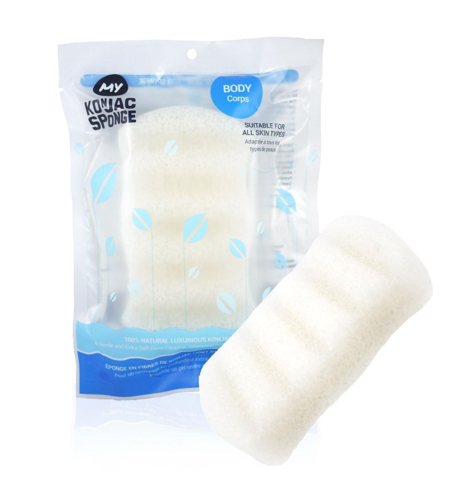 MY Konjac Sponge: All Natural Fiber Body Sponge for Sensitive Skin - Cruelty Free & Vegan Society Approved - Buy Online on GoSupps.com