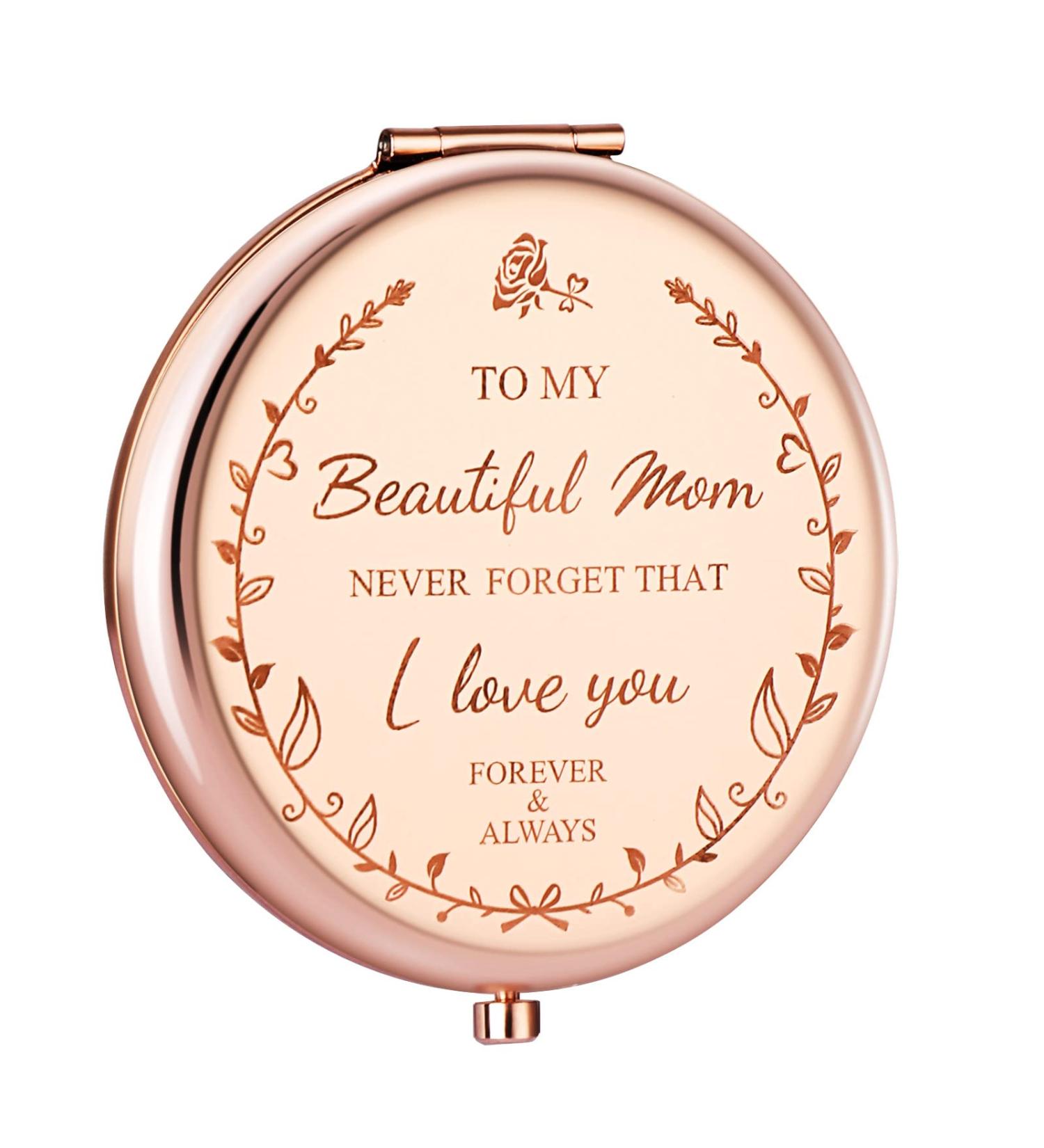 Zzbakress Mom Birthday Gifts - I Love You Mom Compact Mirror (Rose Gold) - Buy Online on GoSupps.com