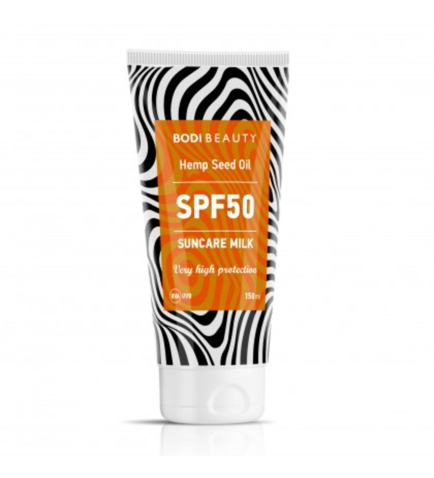 BODI BEAUTY Sunscreen SPF with Coenzyme Q10 Vitamin A Vitamin D Panthenol Tahitian Monoi Oil Cocoa Butter & Shea Butter Body Care SPF Skincare 150ml (SPF 50 150ml) - Buy Online on GoSupps.com