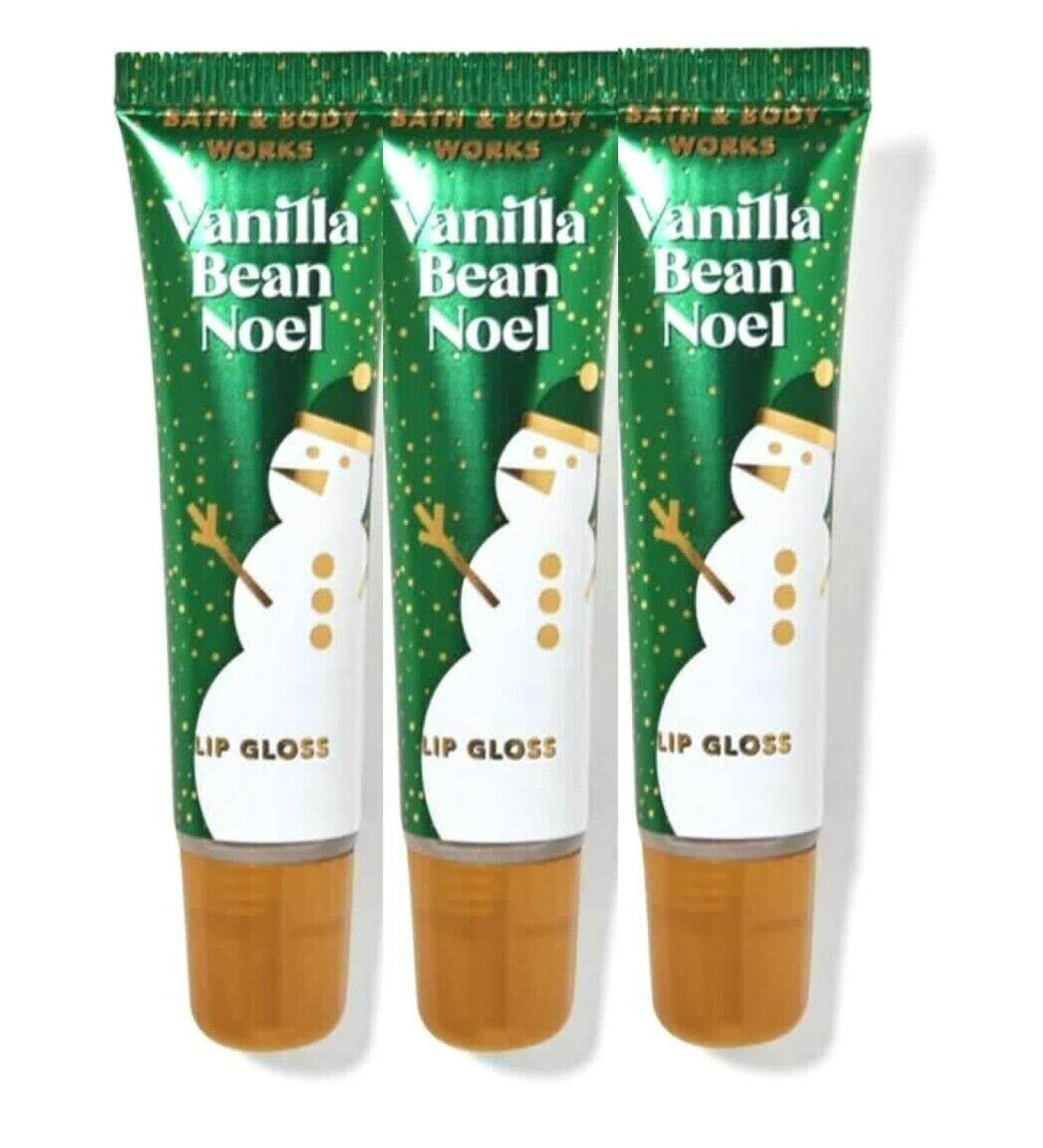 Bath and Body Works 3 Pack Vanilla Bean Noel Lip Gloss. 0.47 Oz