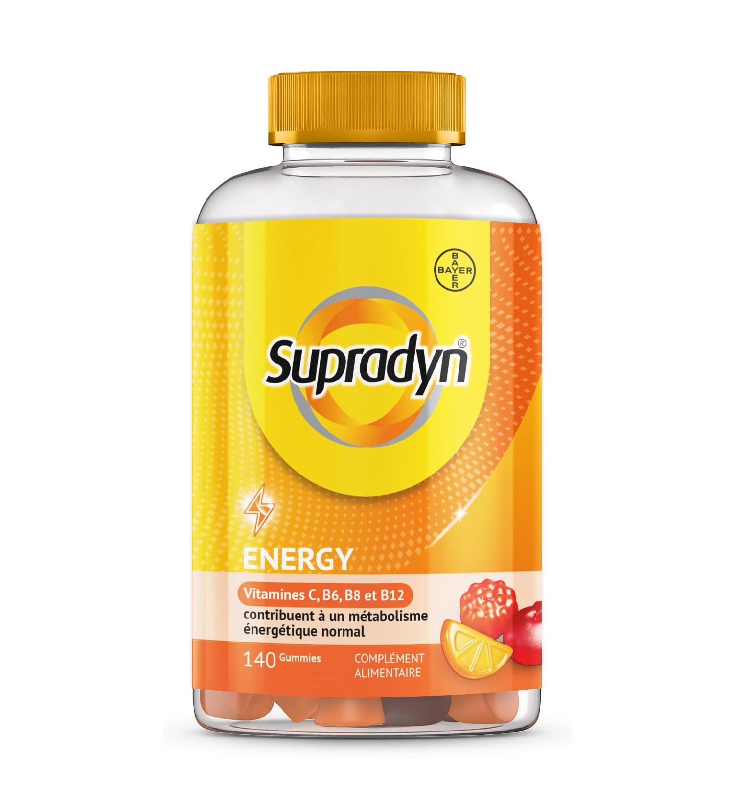 Supradyn Gummies Adult Vitamins with Vitamin D C and Biotin - Gummies Energy Multivitamin with Cherry Raspberry and Orange Flavor - 140 Gummies - Buy Online on GoSupps.com