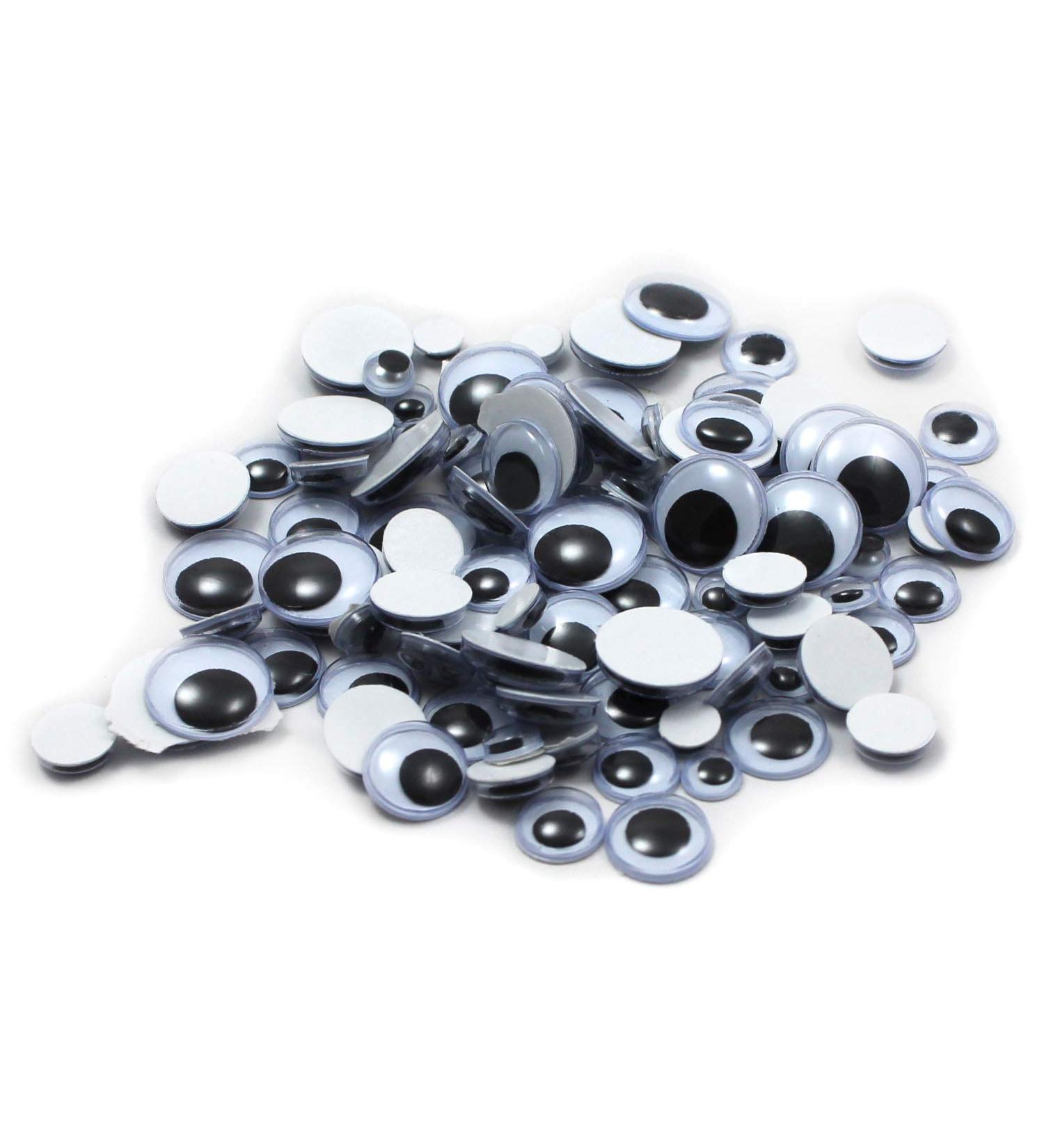 Creative Arts by Creative Arts by Charles Leonard Wiggle Eyes - Peel'n Stick - Assorted Sizes- 7  10  12 & 15MM  Black  100/Bag  64530 Peel'n Stick Back Black - Buy Online on GoSupps.com