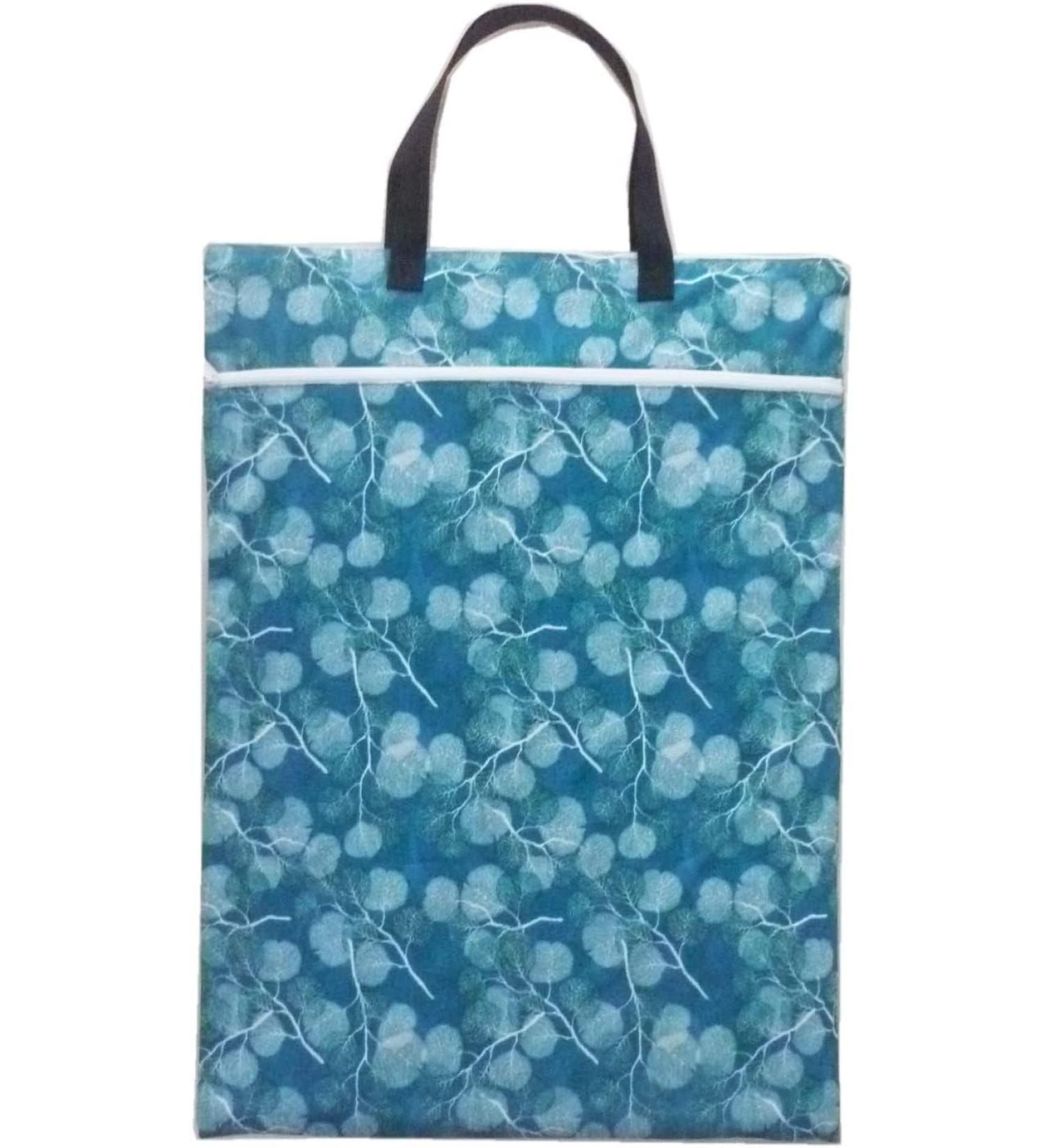 Large Hanging Wet/Dry Cloth Diaper Pail Bag for Reusable Diapers or Laundry (Leaf)