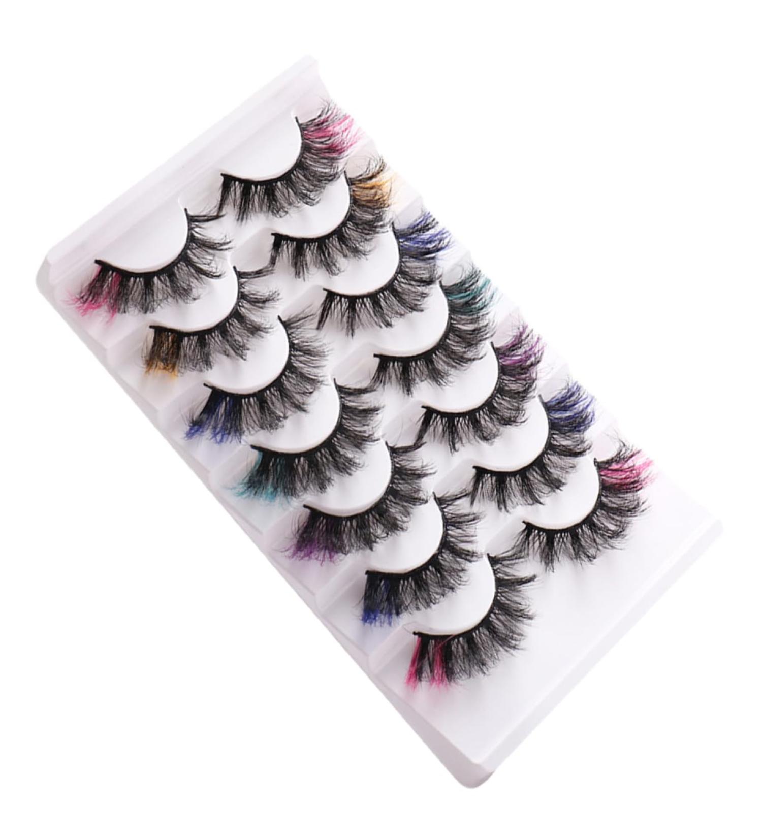 minkissy 7 Pairs False Lashes Cosplay Lashes Lash Extension Lash Clusters Cosmetic Lashes Colored Lashes Color Lashes Fake Lashes Individual Lashes Chemical Fiber - Buy Online on GoSupps.com
