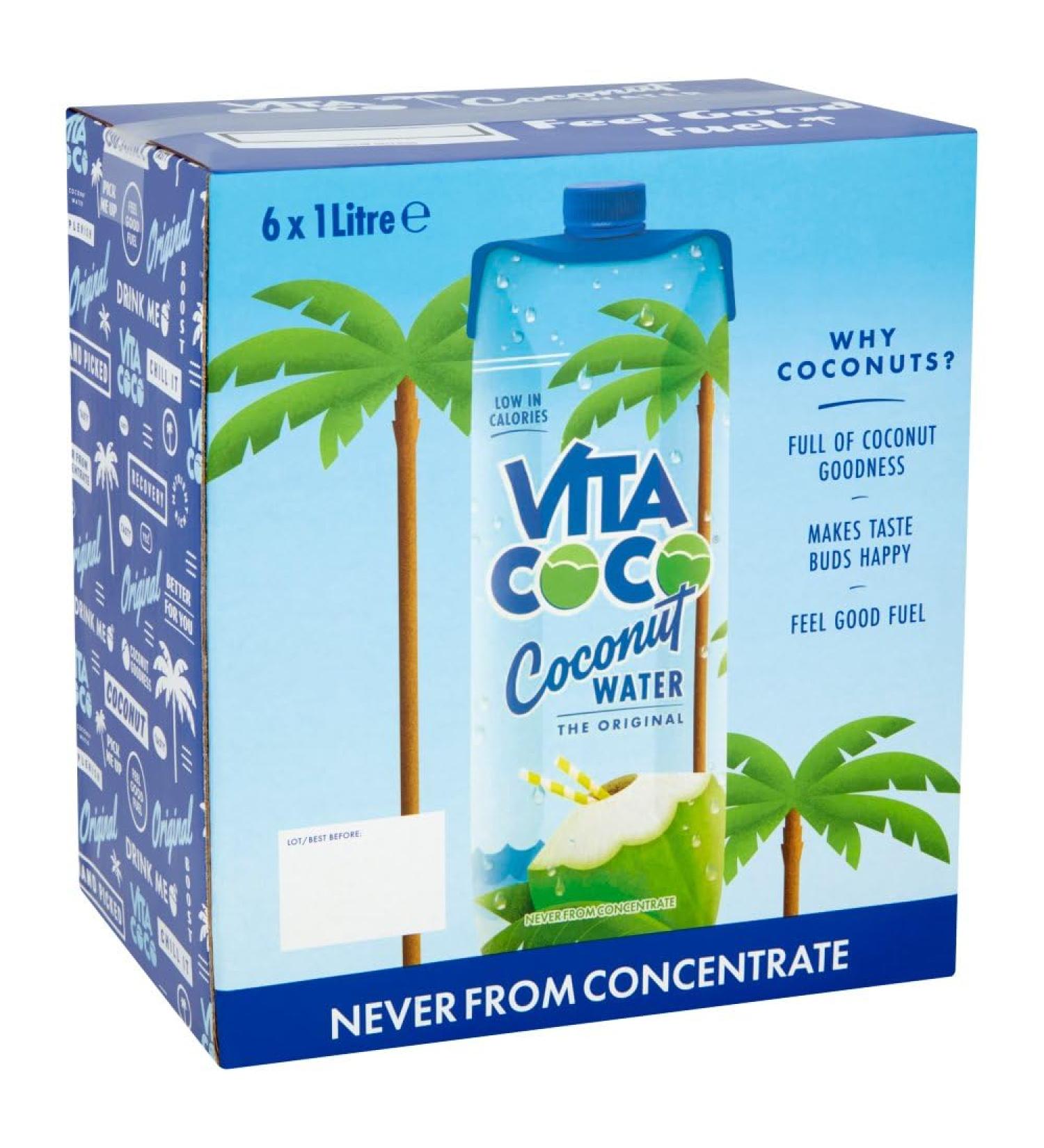 Vita Coco Pure Coconut Water 1L x 6 | Electrolyte-Rich | Hydrate Naturally | Sustainably Sourced | Zero Artificial Additives | Authentic Coconut Water | Refreshing Baverage - Buy Online on GoSupps.com