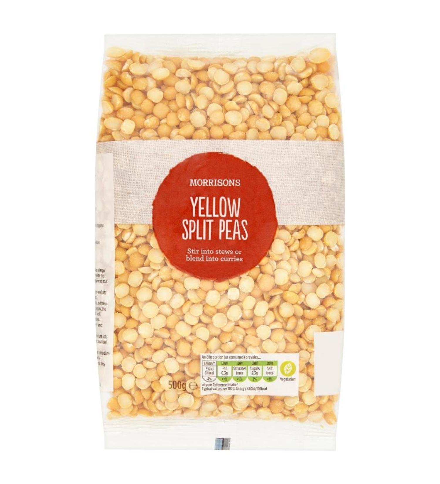 Morrisons Wholefoods Dried Yellow Split Peas 500g - Premium Quality Legumes for Healthy Cooking - Buy Online on GoSupps.com