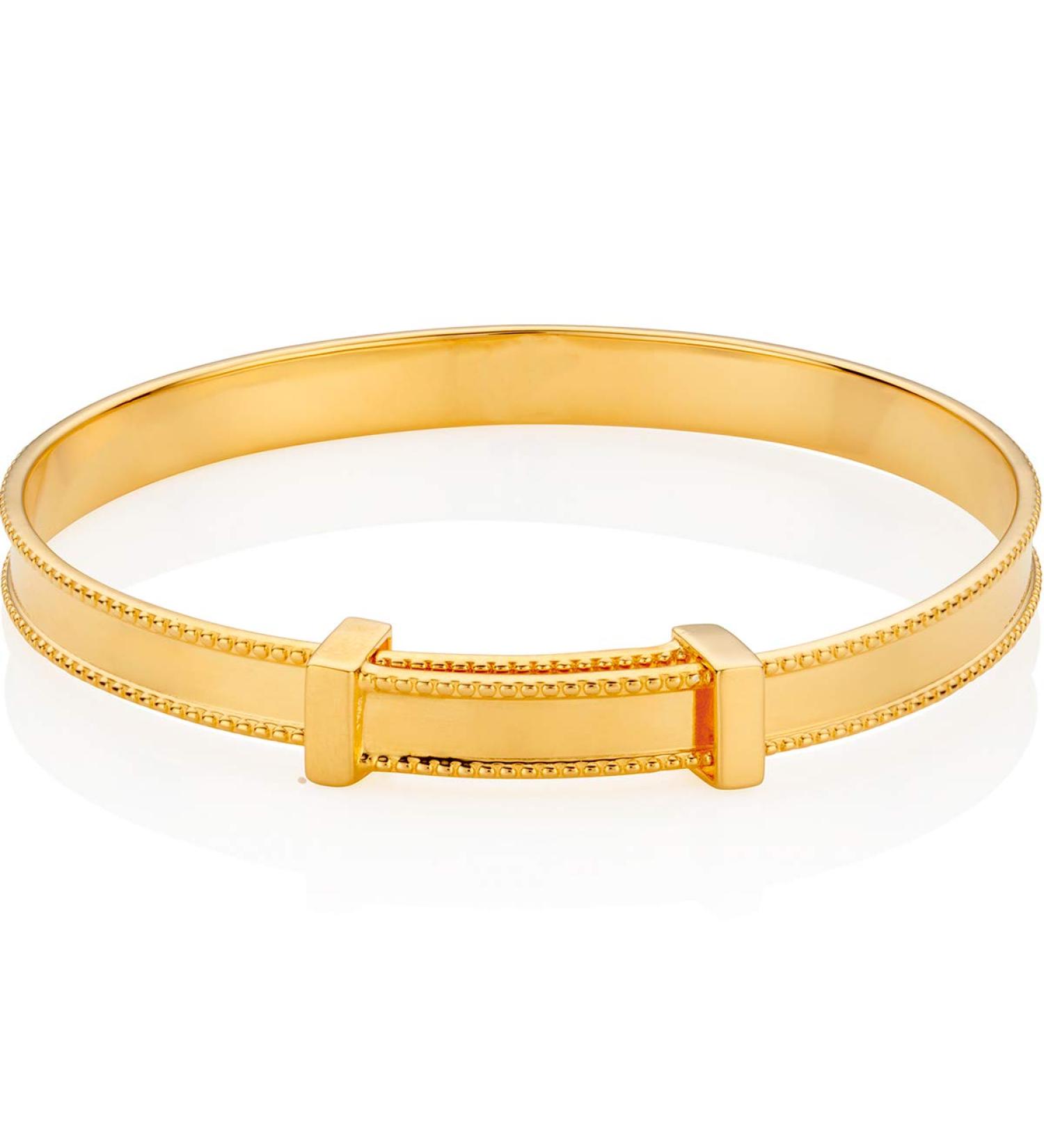 Molly Brown London 18ct Gold Plated Sterling Silver Heritage Baby Bangle - Buy Online on GoSupps.com