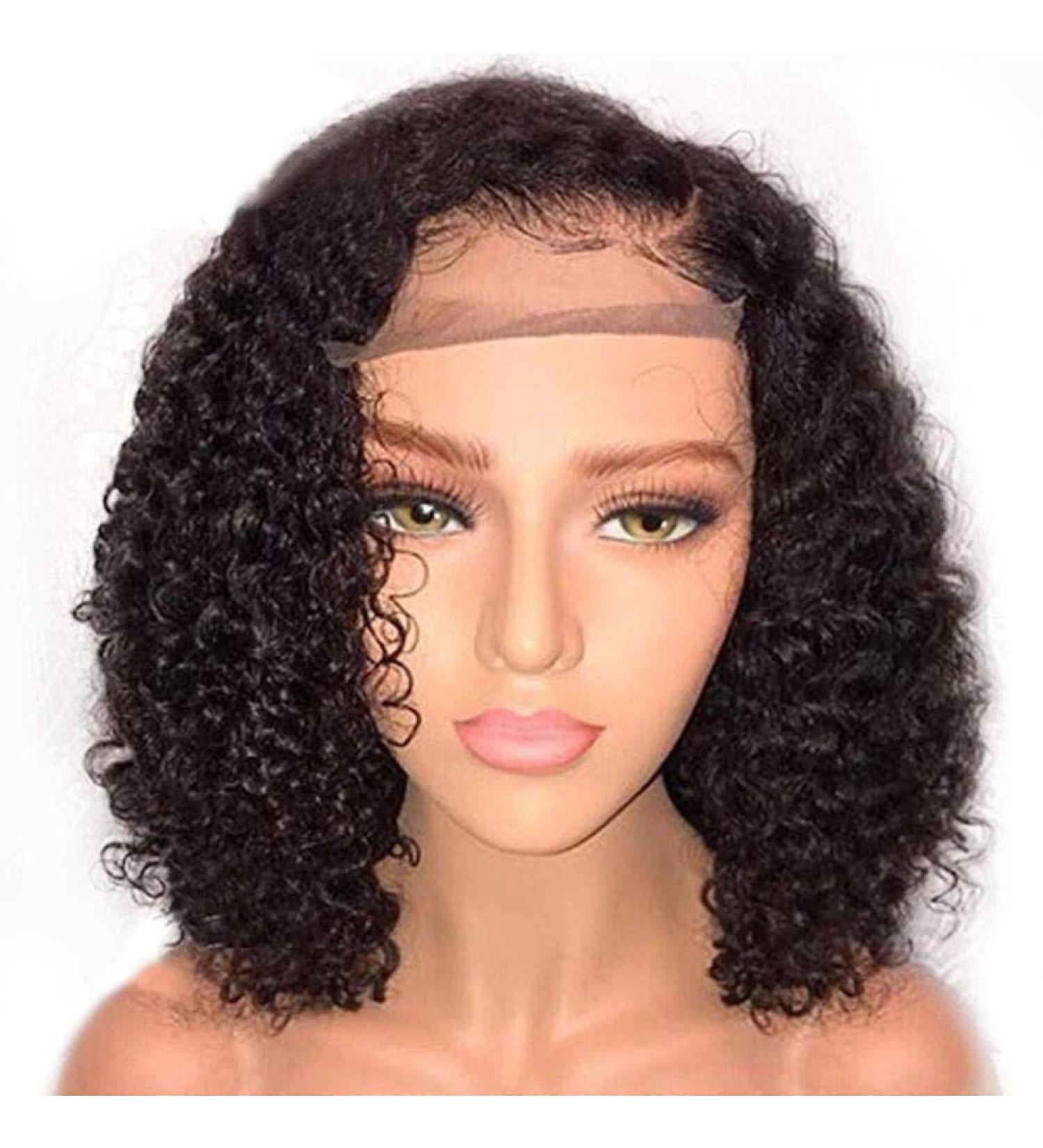 Brazilian Remy Natural Wavy Short Bob Lace Front Hair Wigs for Black Women - Glueless Lace Wig with Baby Hair - Buy Online on GoSupps.com
