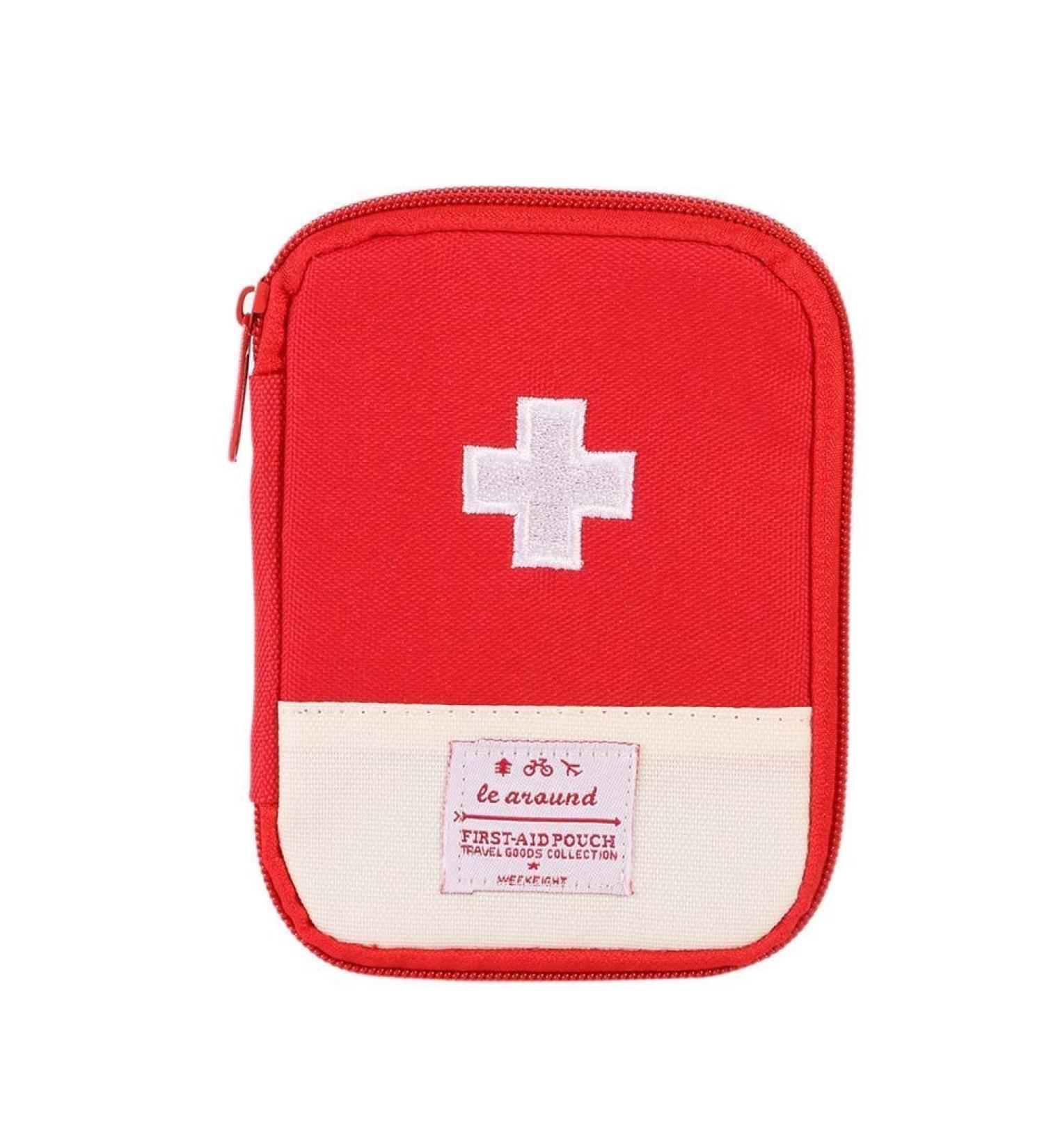 Jipemtra Small Empty First Aid Kit Bag - Red Mesh Rescue Pouch for Home, Car, Office, Outdoor Travel - Compact First Responder Medicine Container - Buy Online on GoSupps.com
