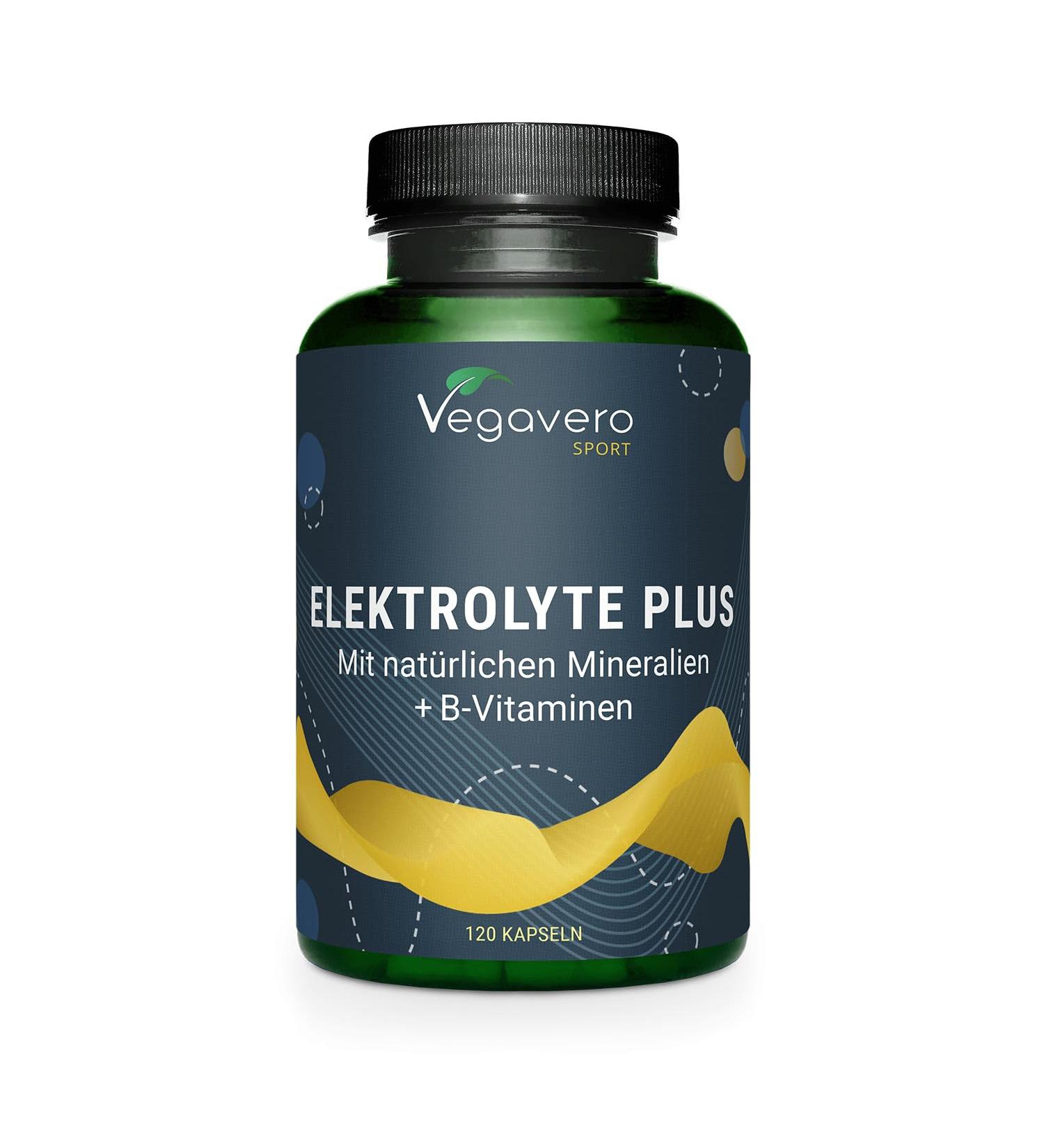 Electrolyte Complex | Mineral Salts | Magnesium + Calcium + Potassium | With Vitamin B | Cramps and Muscle Fatigue | No Additives | 120 Capsules | Vegan | Vegavero  - Buy Online on GoSupps.com