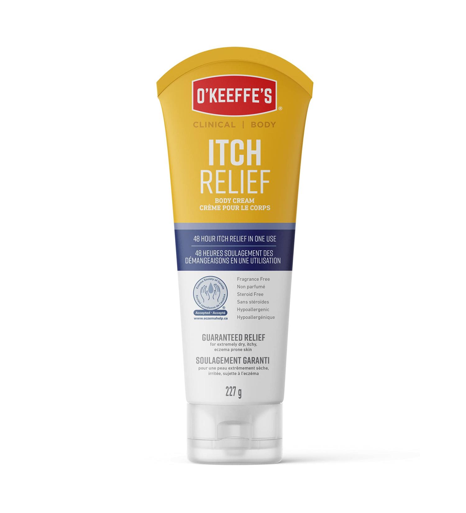 O'Keeffe's Itch Relief Body Cream 48 Hour Itch Relief for Dry and Eczema Prone Skin Fragrance Free Steroid Free Hypoallergenic 8 oz / 227 g Tube (Pack of 1) 105253 White - Buy Online on GoSupps.com