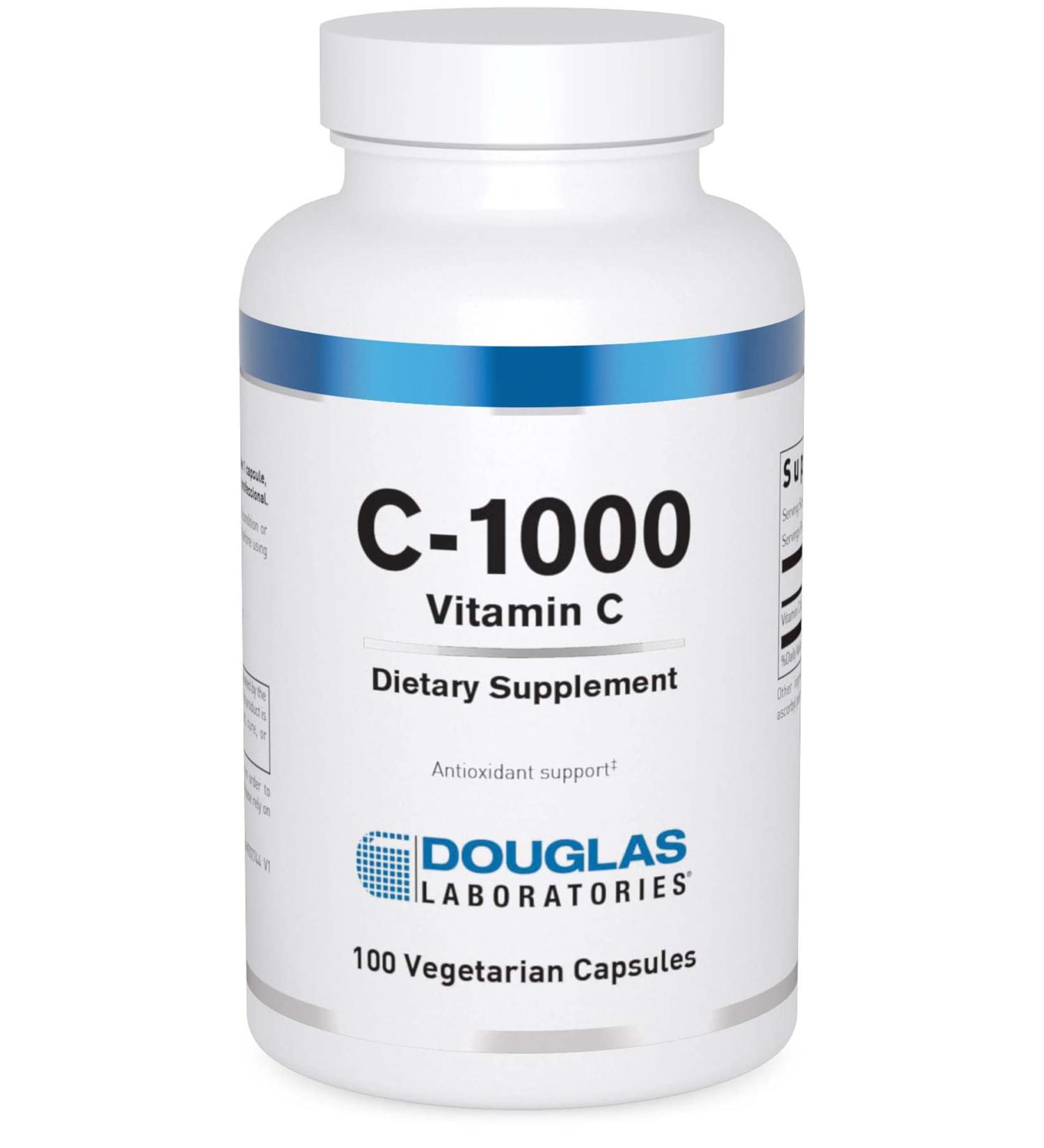 Douglas Laboratories C-1000 | Pure Vitamin C for Skin, Blood Vessels, Joints & Bones | 100 Capsules - Buy Online on GoSupps.com