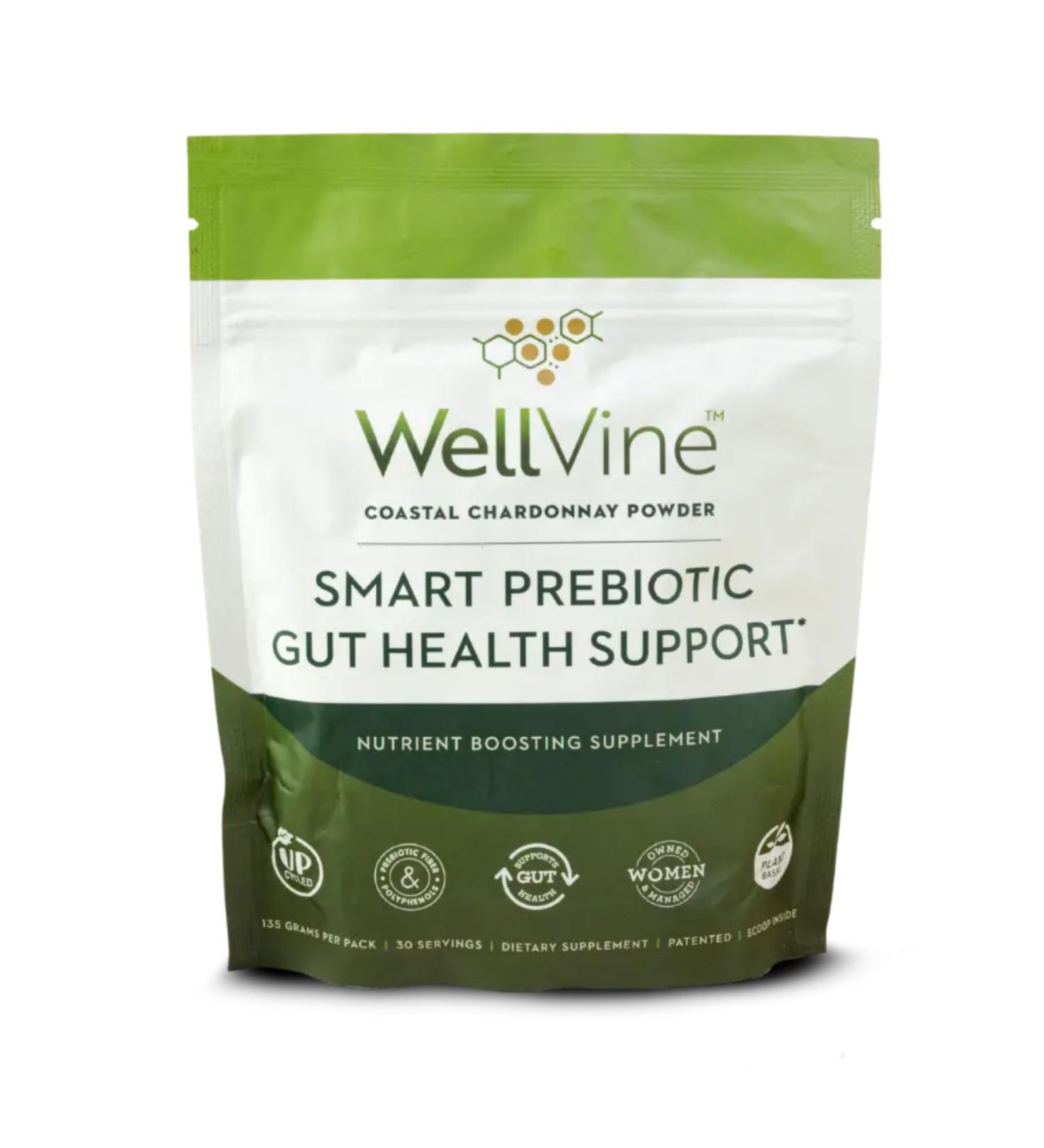 WellVine Premium Smart Prebiotic Gut Health Supplement Powder for Men & Women | Digestive Support & Gut Health With 100% Upcycled Chardonnay Grapes | Plant-Based Gluten and Allergen-Free | 4.75Oz - Buy Online on GoSupps.com