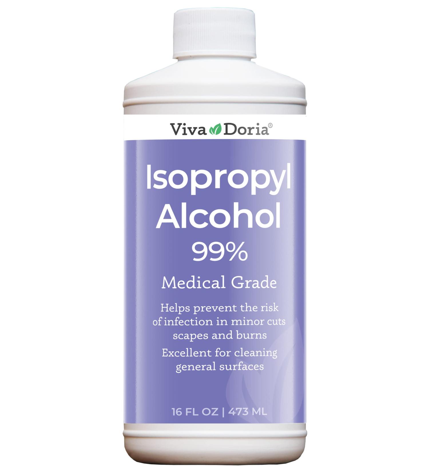 Viva Doria Isopropyl Alcohol 99%  Rubbing Alcohol  Medical Grade IPA  16 Fluid Ounce