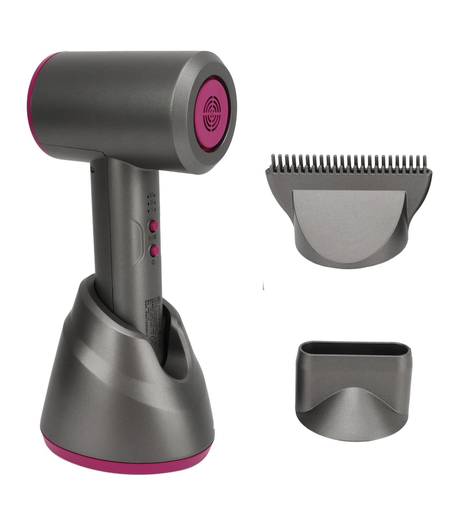 Grey Cordless Hair Dryer Portable Rechargeable Blow Dryer Travel Hairdryer Blowdryer Built-in Battery Hair Dryer for Home & Travel Hot and Cold Wind - Buy Online on GoSupps.com