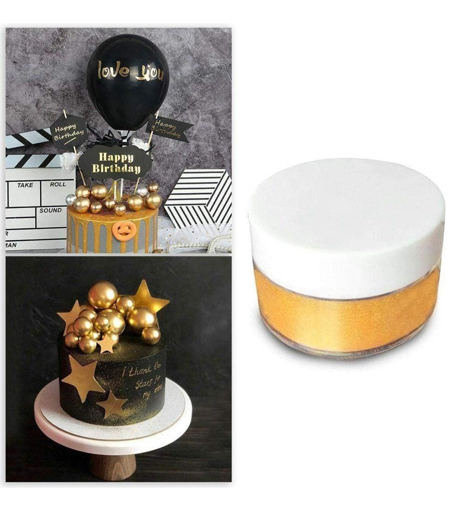 1 Cake Decoration Edible Gloss Powder Color Food 5g Decoration Gold Silver / - Buy Online on GoSupps.com