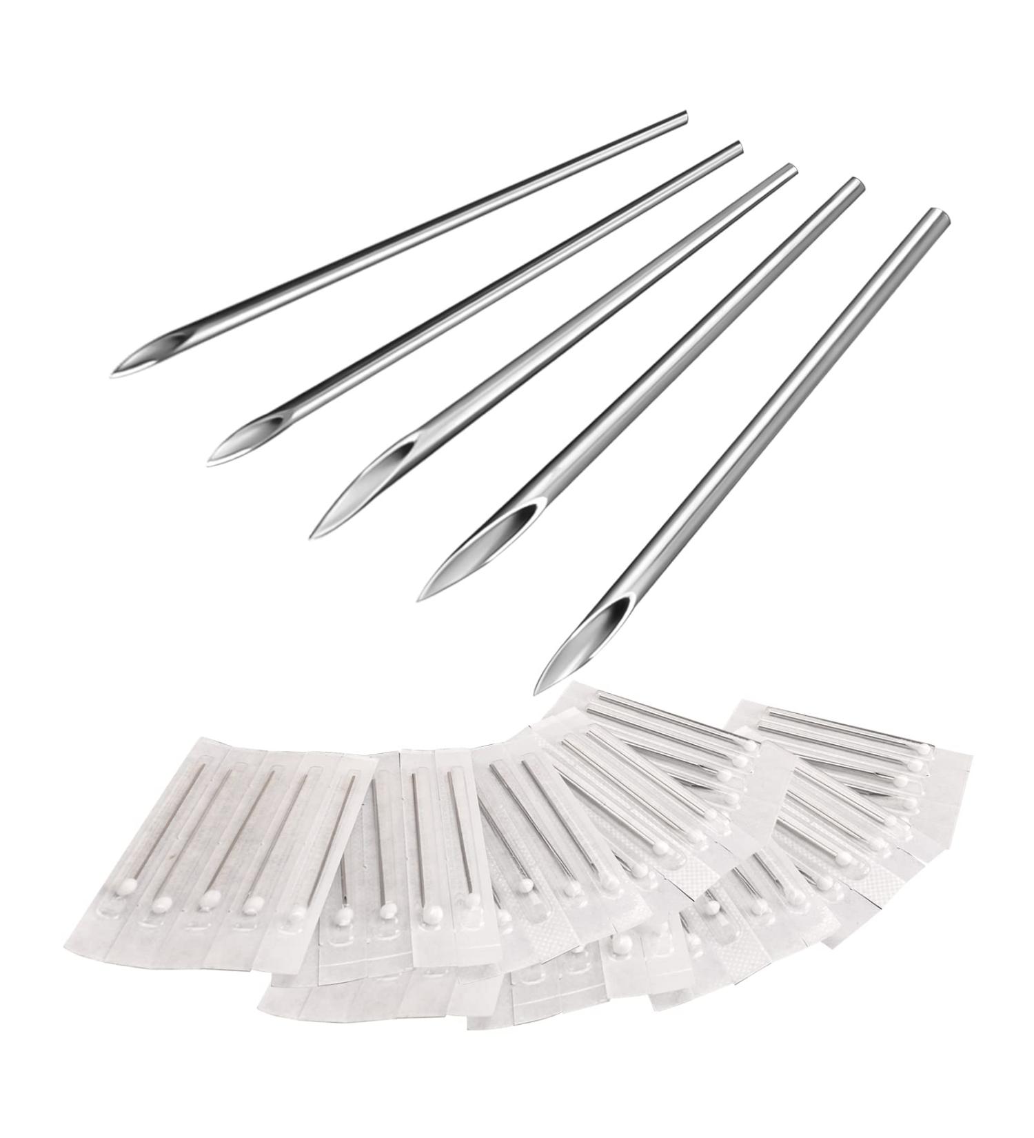 ATOMUS 50PCS Mixed Body Piercing Needles Set - Stainless Steel Ear Nose Navel Nipple Lip Piercing Needles 12g-20g - Buy Online on GoSupps.com