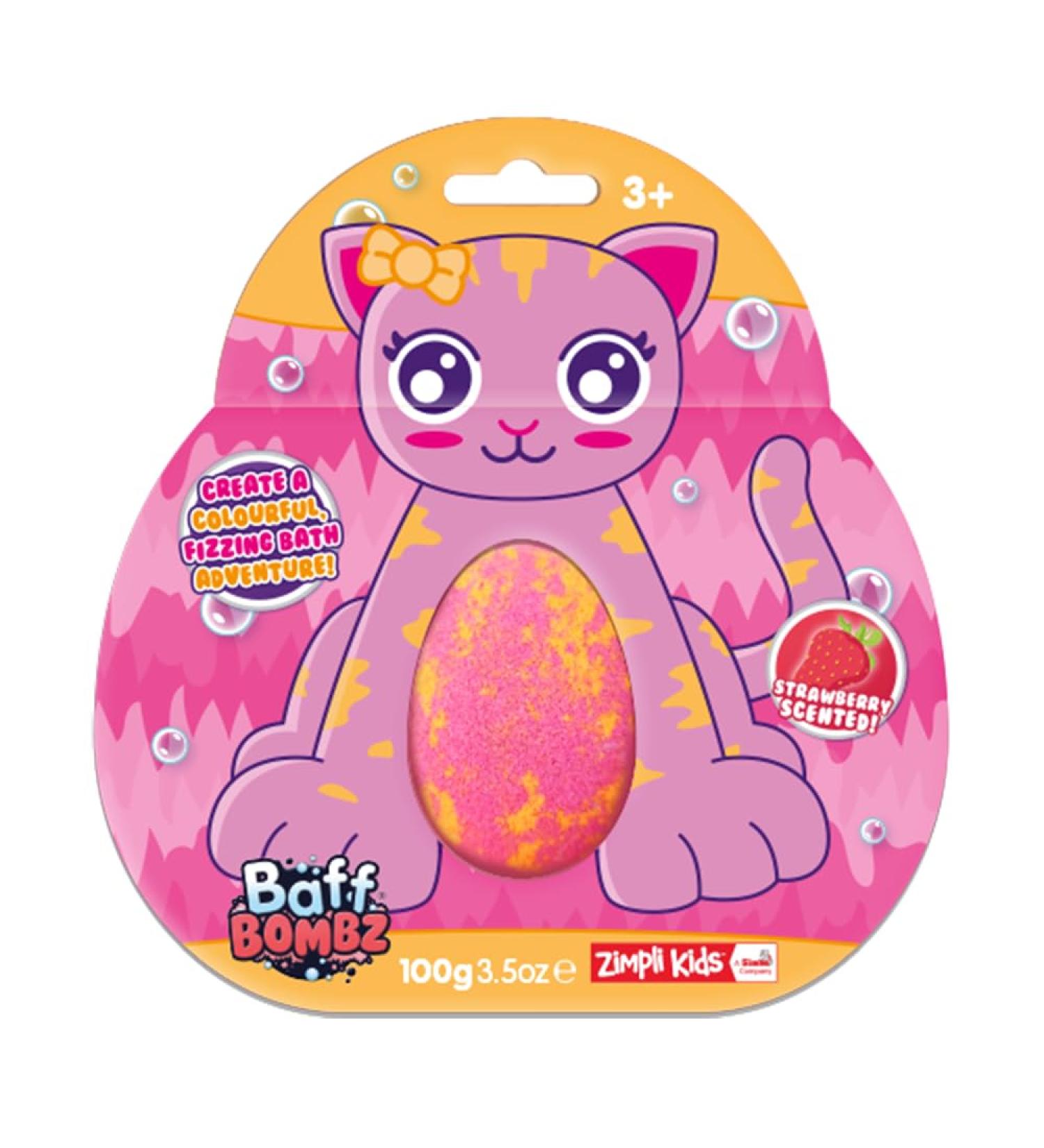 Large Cat Bath Bomb Gift Card from Zimpli Kids - Ideal Party Bag Fillers for Kids - Montessori Toy Bath Fizzers for Boys & Girls - Buy Online on GoSupps.com