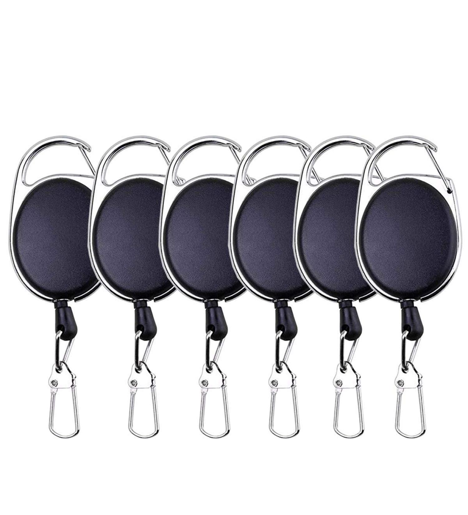 6PCS HiBD Fishing Zinger Retractors with 360 Rotation Buckle - Ideal for Fishing, Climbing, Hiking & Outdoor Sports - Buy Online on GoSupps.com