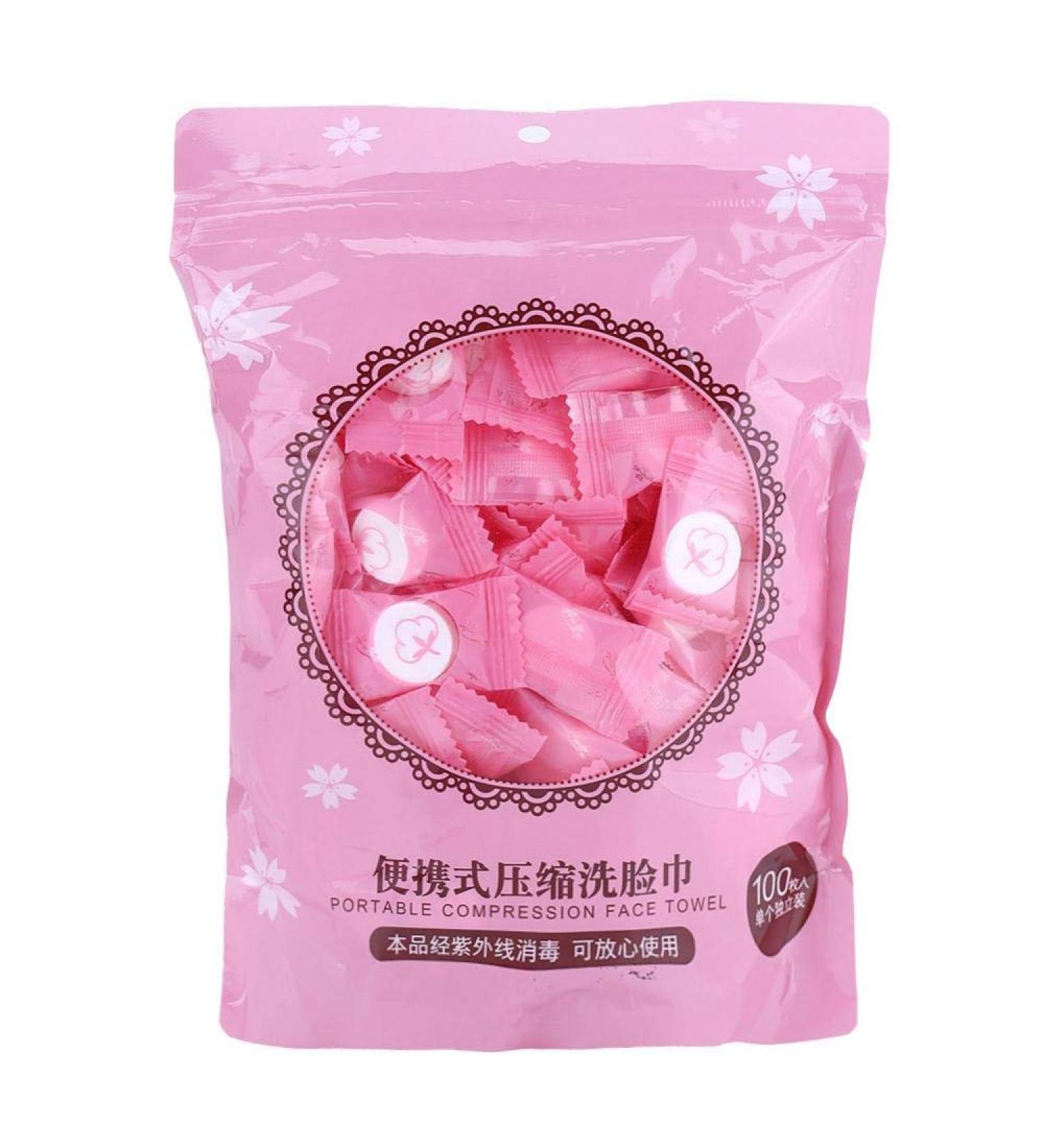 Compressed Towel Washcloth Mini Coin Washing Tissue Magic Facial Cleaner Disposable Capsules Cloth Non-woven Fabrics Portable for Home & Outdoor Activities (100pcs) - Buy Online on GoSupps.com
