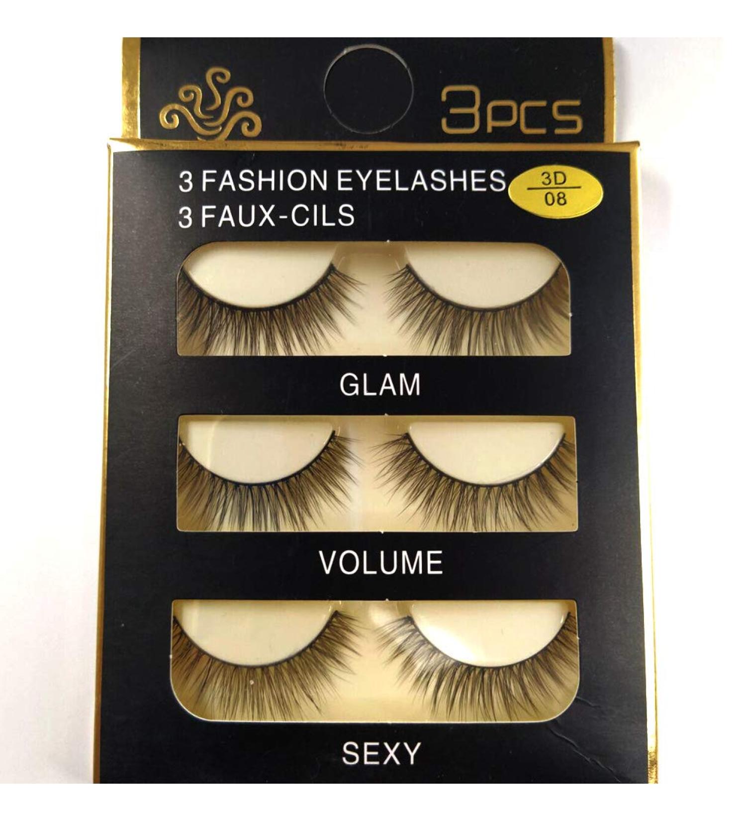 Sunniess Hair Faux Mink False Eye lashes Long Cross Volume Dramatic Lashes Natural Look Makeup Thick Black Fake EyeLashes 3d-08 - Buy Online on GoSupps.com