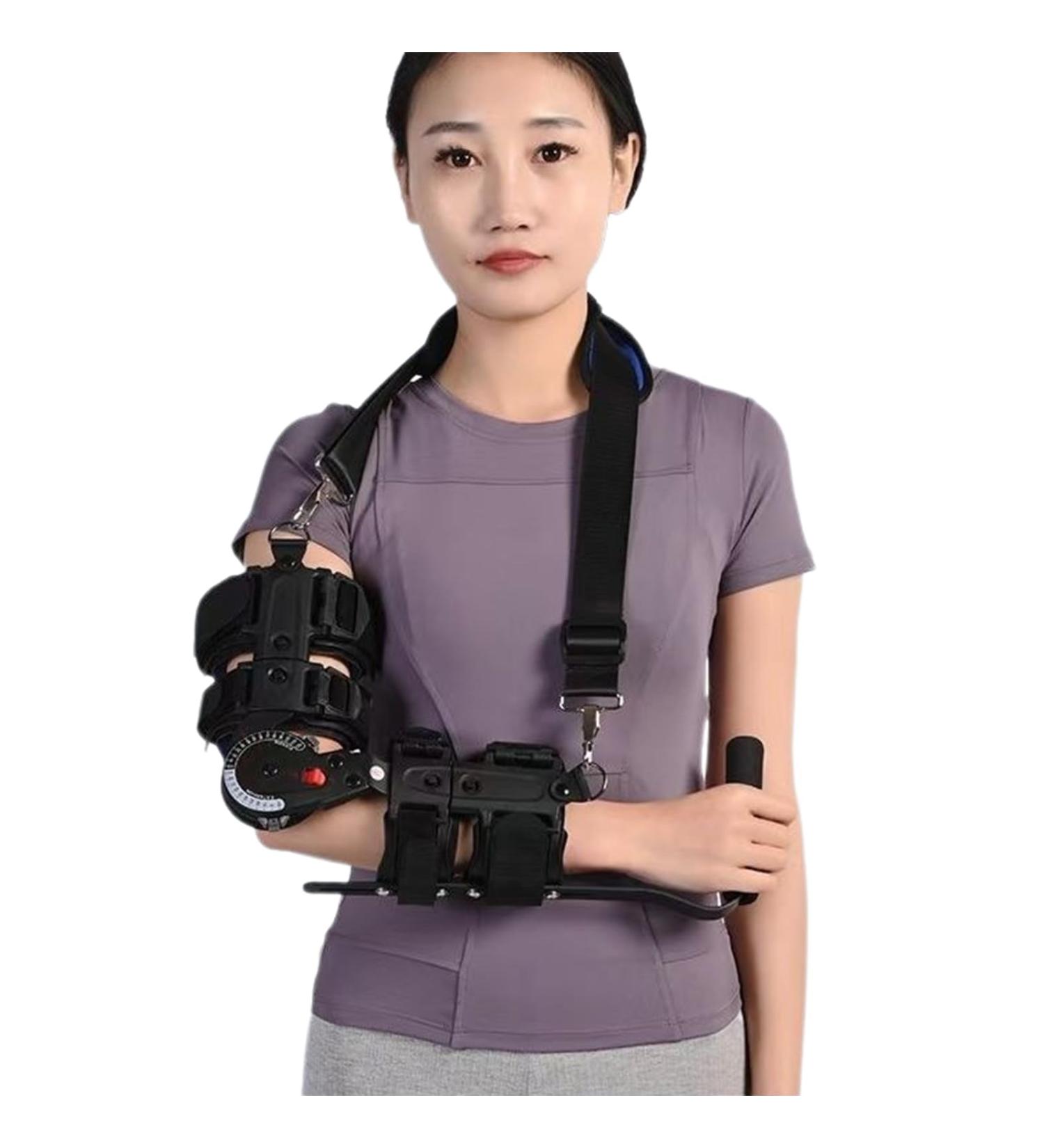 SFKLYU Hinged Elbow Brace - Postoperative Arm Support Stabilizer for Injury Recovery - Right Arm Splint with Strap - Buy Online on GoSupps.com