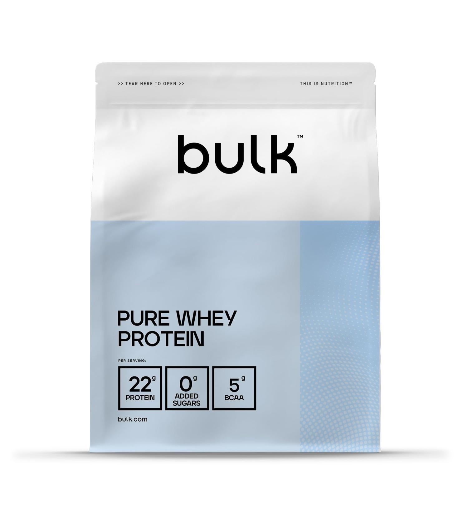 Bulk Pure Whey Prot ine en Poudre | Lait de C r ales la Cannelle | 22g Prot ines 5g BCAA portion | Shake | Faible en sucre | Favorise la croissance la r cup ration musculaires | M lange facile | 1kg - Buy Online on GoSupps.com