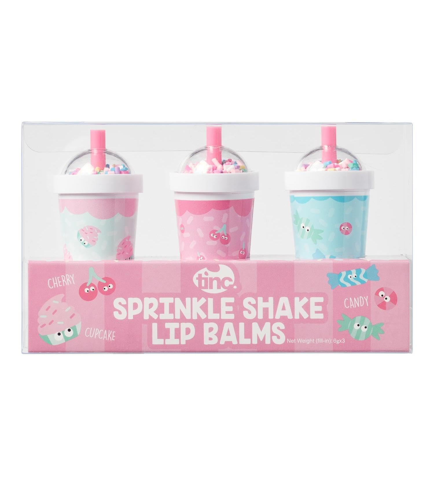 Tinc - Trio de Baumes L vres Sprinkle Milkshake - Soins Hydratants aux Parfums Cerise Cupcake et Confiserie - Accessoire Beaut Ludique pour Enfants - Multicolore - Lot de 3 Saupoudrez secouer - Buy Online on GoSupps.com