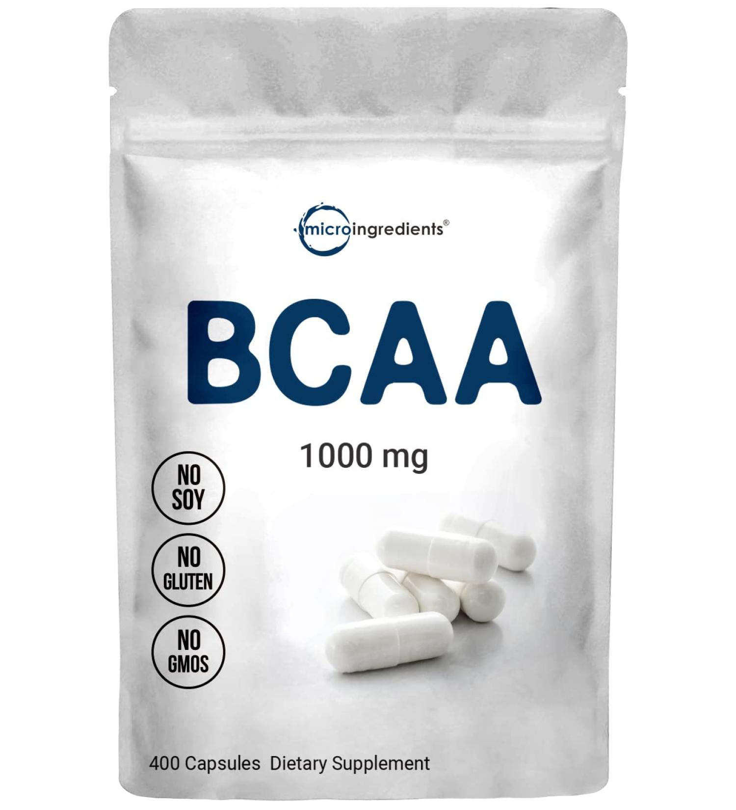 Plant Based BCAA 1000mg 400 Capsules - 6 Month Supply | 3-in-1 Formula for Optimal Balance | Instantized for Better Absorption | Pre Workout Energy Pills - 400 Count - Buy Online on GoSupps.com