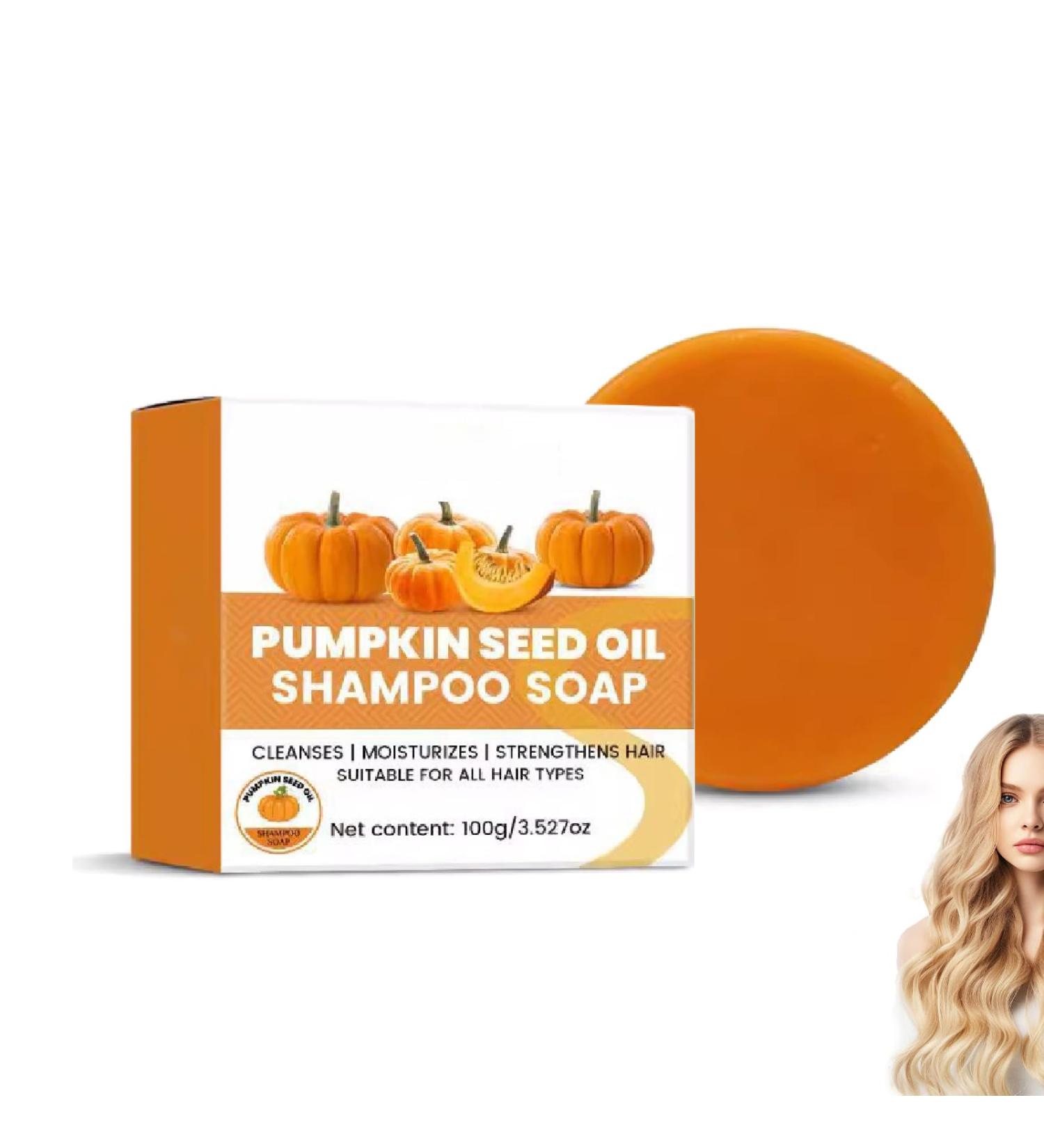 Hengxuan Shampoo Bar with pumpkin seed oil organic pumpkin shampoo in solid form deeply nourishing for drydamaged hair reduces frizz and hair loss strengthens the hair 1 - Buy Online on GoSupps.com