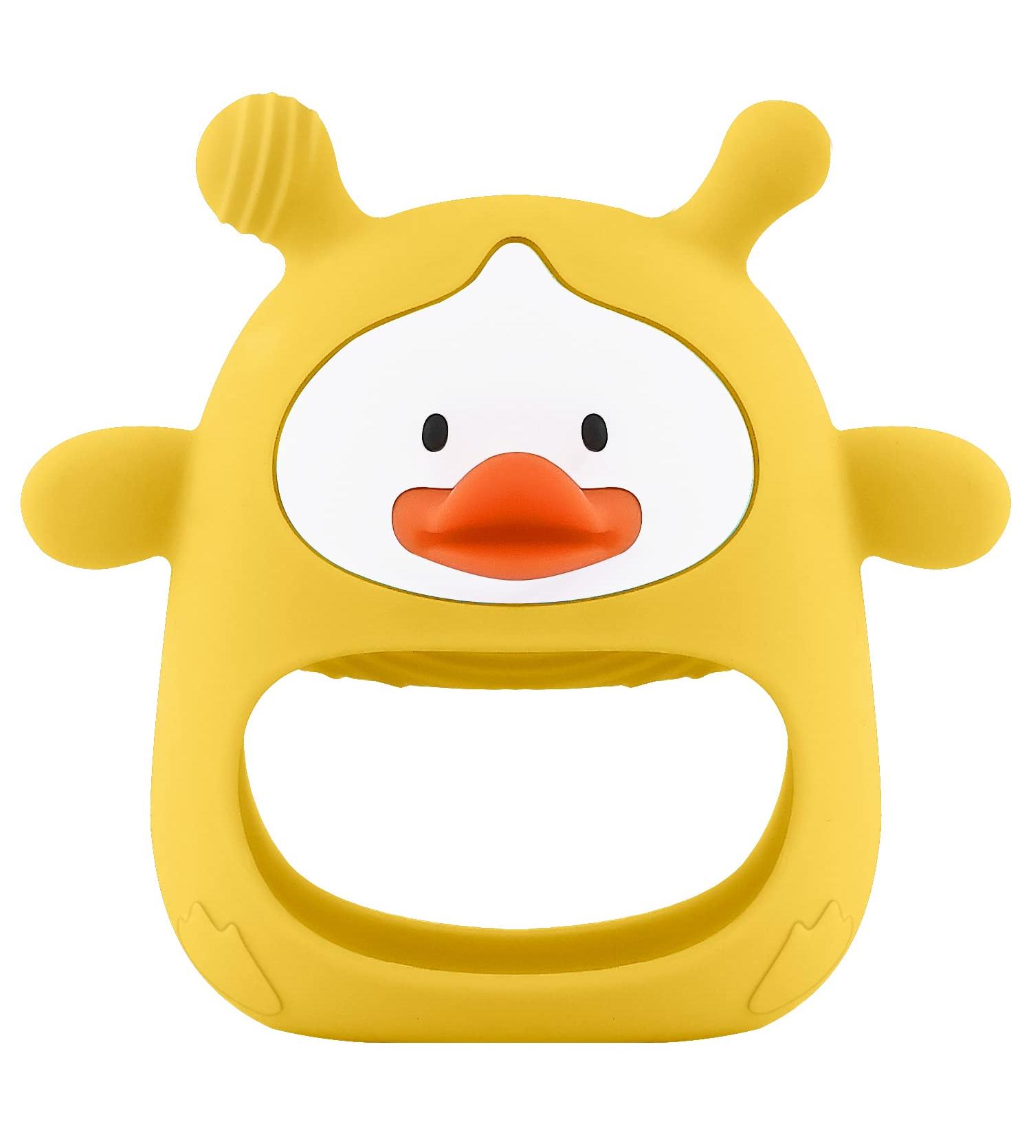 Silicone Duck Baby Teether Toy for Infants 3+ Months - BPA Free and Easy to Clean - Buy Online on GoSupps.com