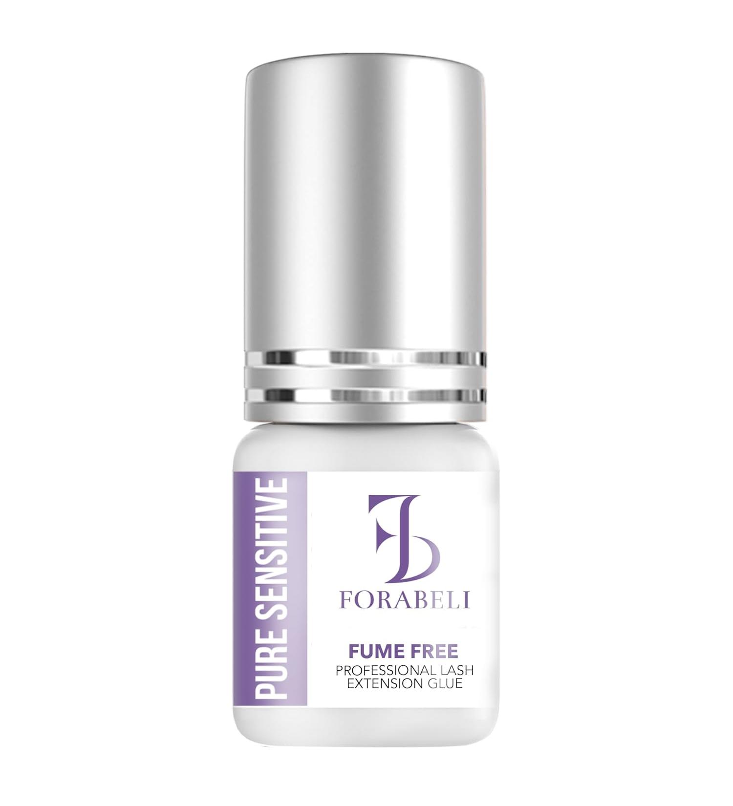 Pure Sensitive Eyelash Extension Glue 5ml - Forabeli | No Fume, No Irritation | Professional Grade, 7-8 Sec Drying Time, 3-4 Weeks Retention | Black Lash Adhesive for Beginners - Buy Online on GoSupps.com