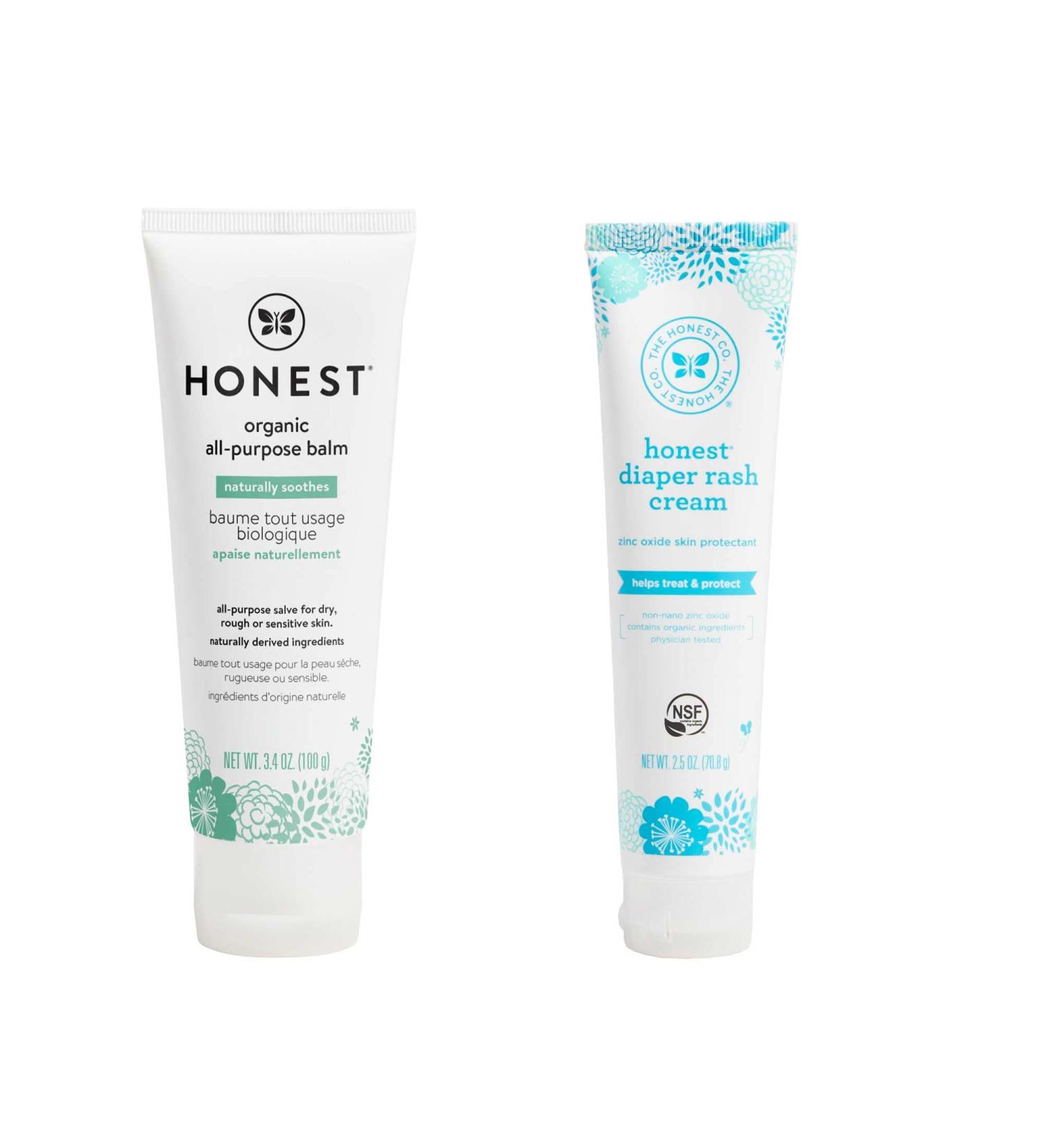 The Honest Company Organic All-Purpose Balm & Diaper Rash Cream Combo | Plant-Based Skin Care Set 3.4oz + 2.5oz - Buy Online on GoSupps.com