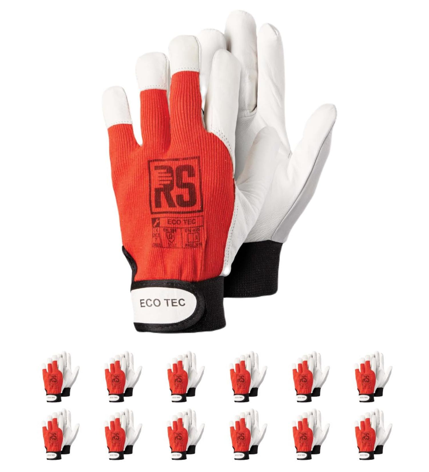 RS Occupation Ecotec Red Hand Assembly Shoes & Leather Work Gloves - ISO CE EN 420 & EN 388 Certified | 12 Pairs Size 7 - Buy Online on GoSupps.com
