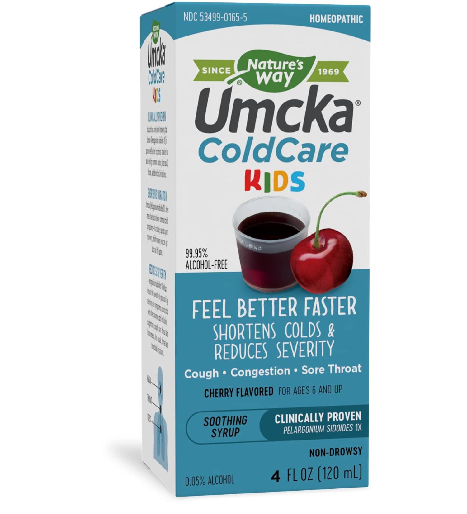 Nature's Way Umcka ColdCare Children's Cherry Syrup - Kids 6+ - 4 oz - Buy Online on GoSupps.com