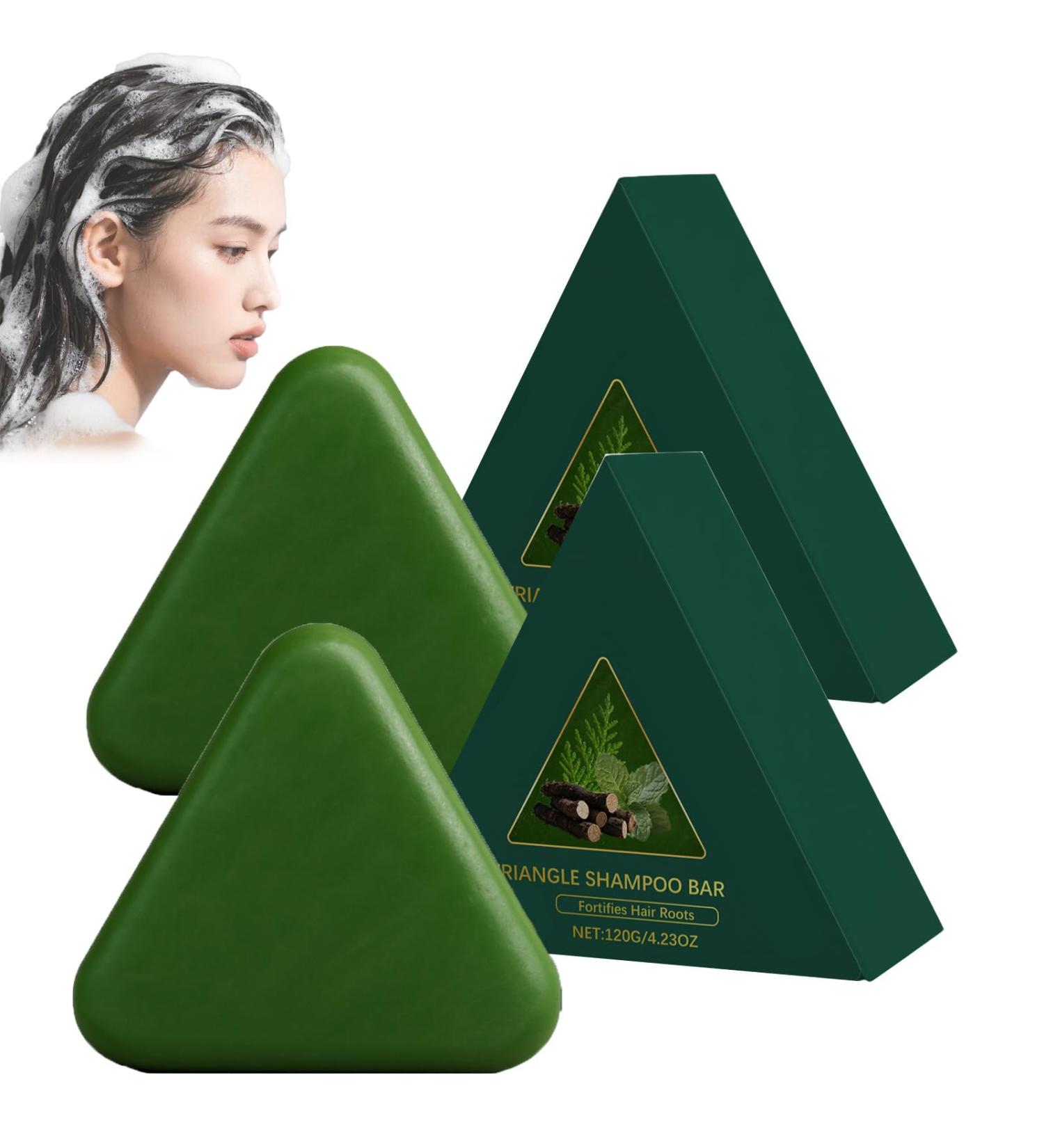  ZLHHRZJX Nature Triangle Cypress Leaf Hair Soap Volumizing Shampoo & Oil Regulator - Sham/Poo Firm for Women and Men Strengthens and Smooths Hair - Soap for Smooth Hair (2 PCS) - Buy Online on GoSupps.com