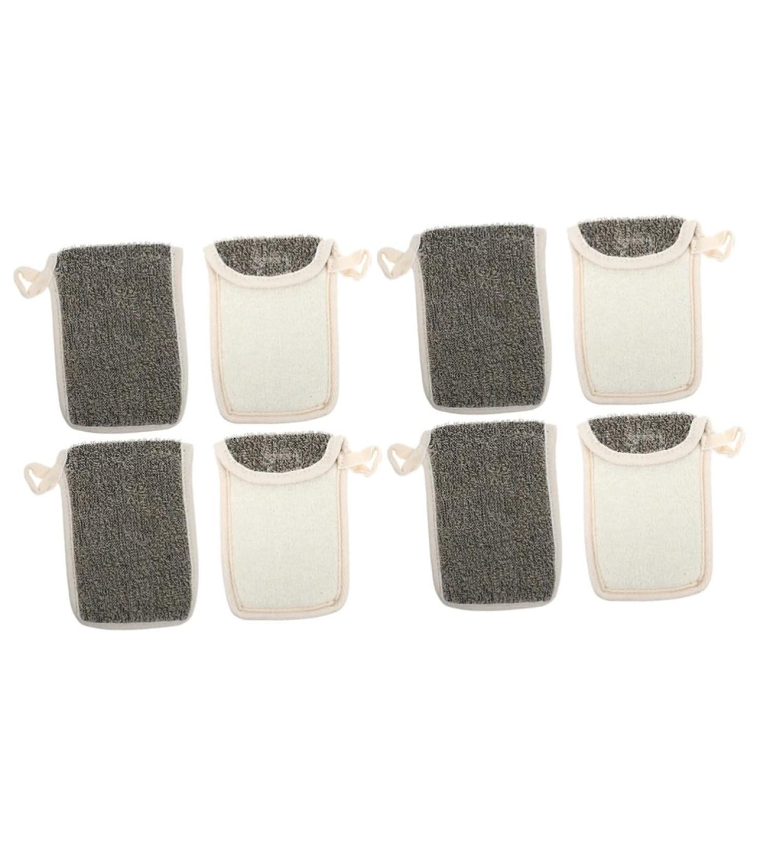Baluue 8 Pcs Black Linen Soap Bag Exfoliating Mesh Sponge Soap Pocket Bar Soap Pouch Loofah Soap Bag Flax - Buy Online on GoSupps.com