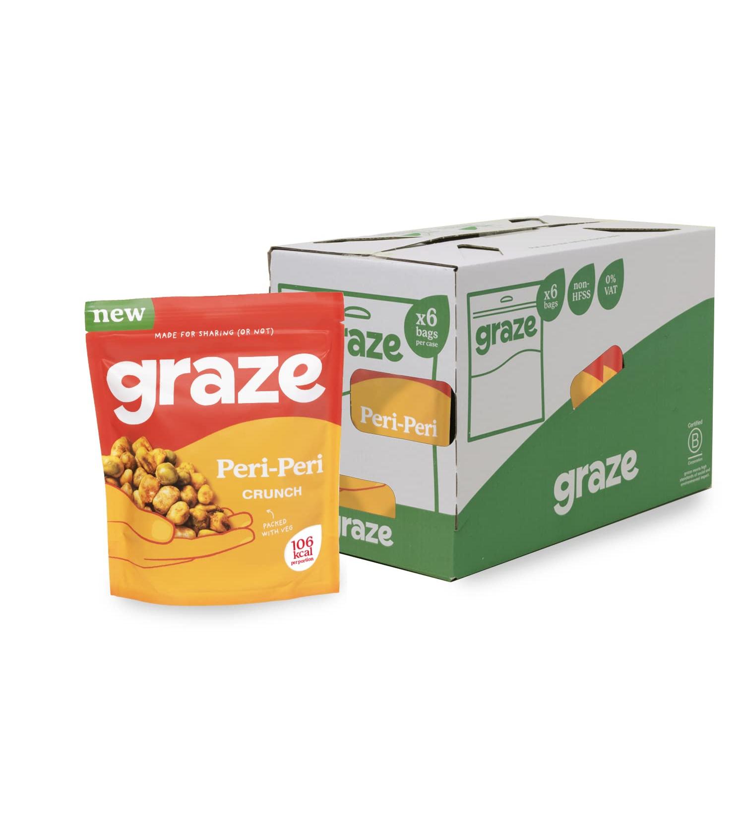 Graze - Peri Peri Snacks - Healthy Snacks Alternative for Crisps Mixed Nuts & Pretzels - Ideal if you Love Corn Broad beans and Corn hoops mixed Savoury Vegan Snacks (6x100g pack) - Buy Online on GoSupps.com