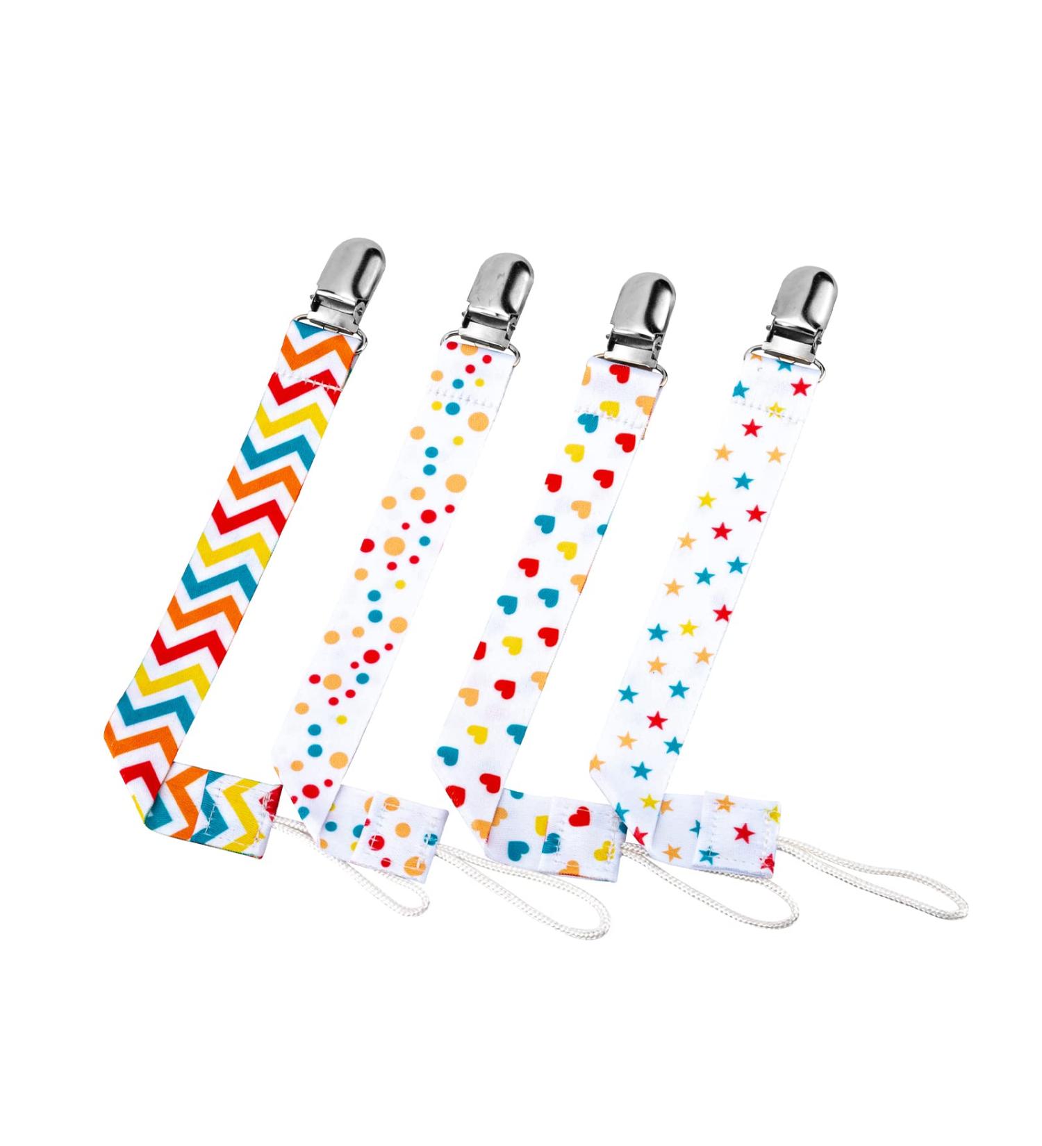 Symbolife Colorful Star Pacifier Clip Holder Leash - Unisex Baby Shower & Birthday Gift - Buy Online on GoSupps.com