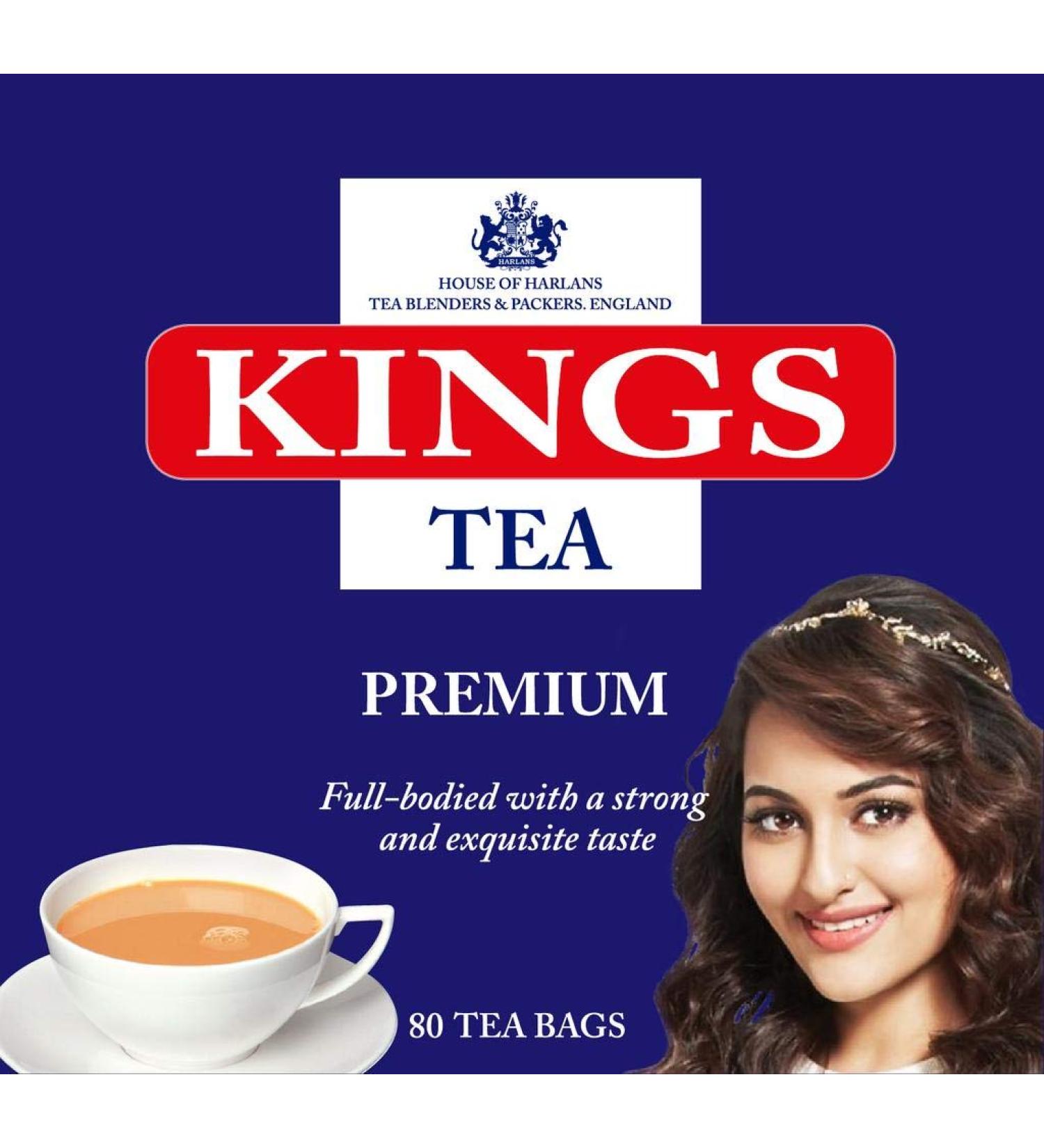 KINGS TEA PREMIUM ENGLISH BREAKFAST TEA 160 TEA BAGS (MULTIPACK OF 2 * 80 TEA BAGS)