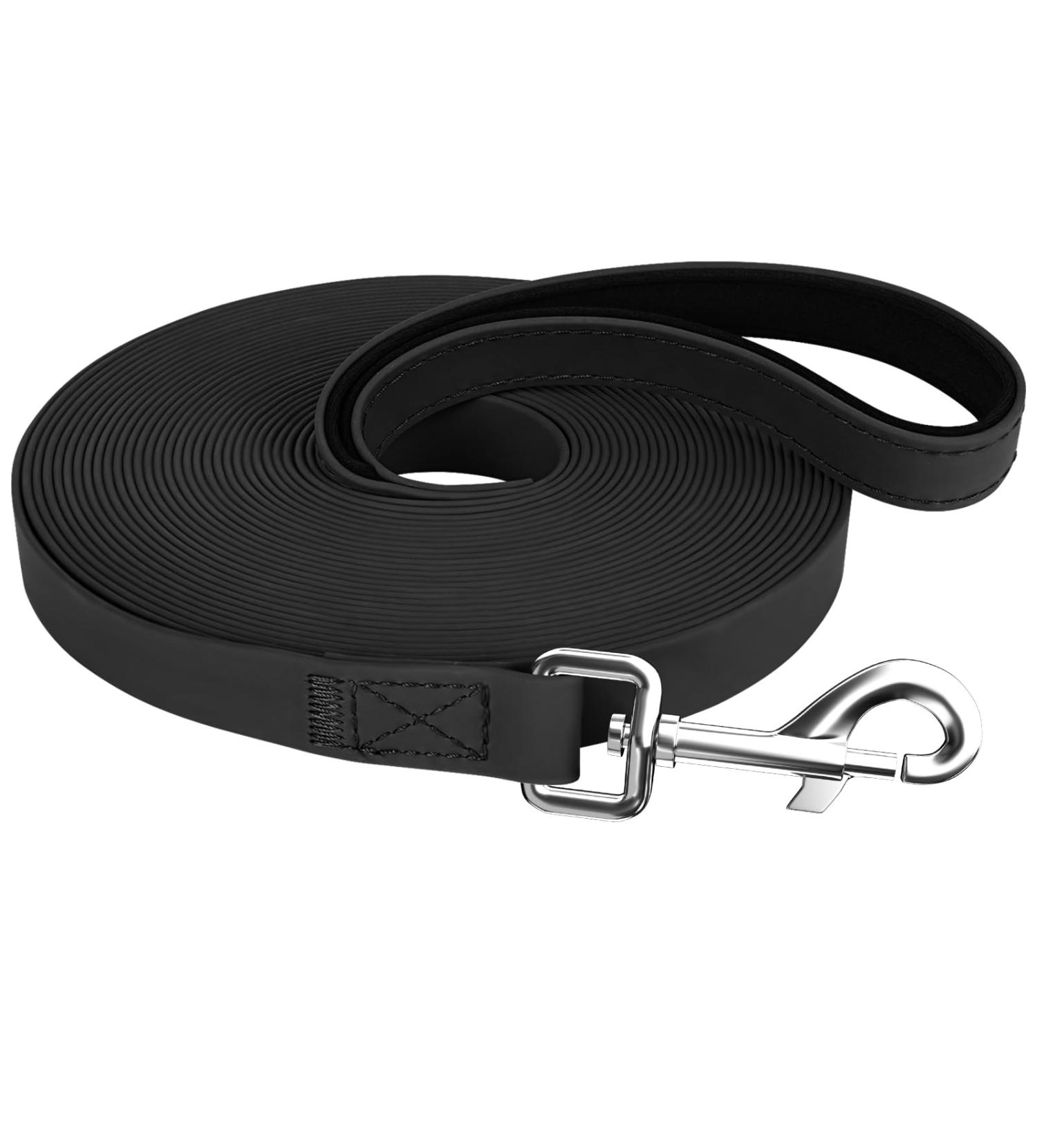 XiaZ Waterproof Dog Leash PVC Long Dog Leash 3M/10FT with Swivel Hook and Comfortable Padded Handle Dog Long Line Training Leash for Walking Playing and Swimming for Medium Large Dogs Black Black 3M/10FT - Buy Online on GoSupps.com