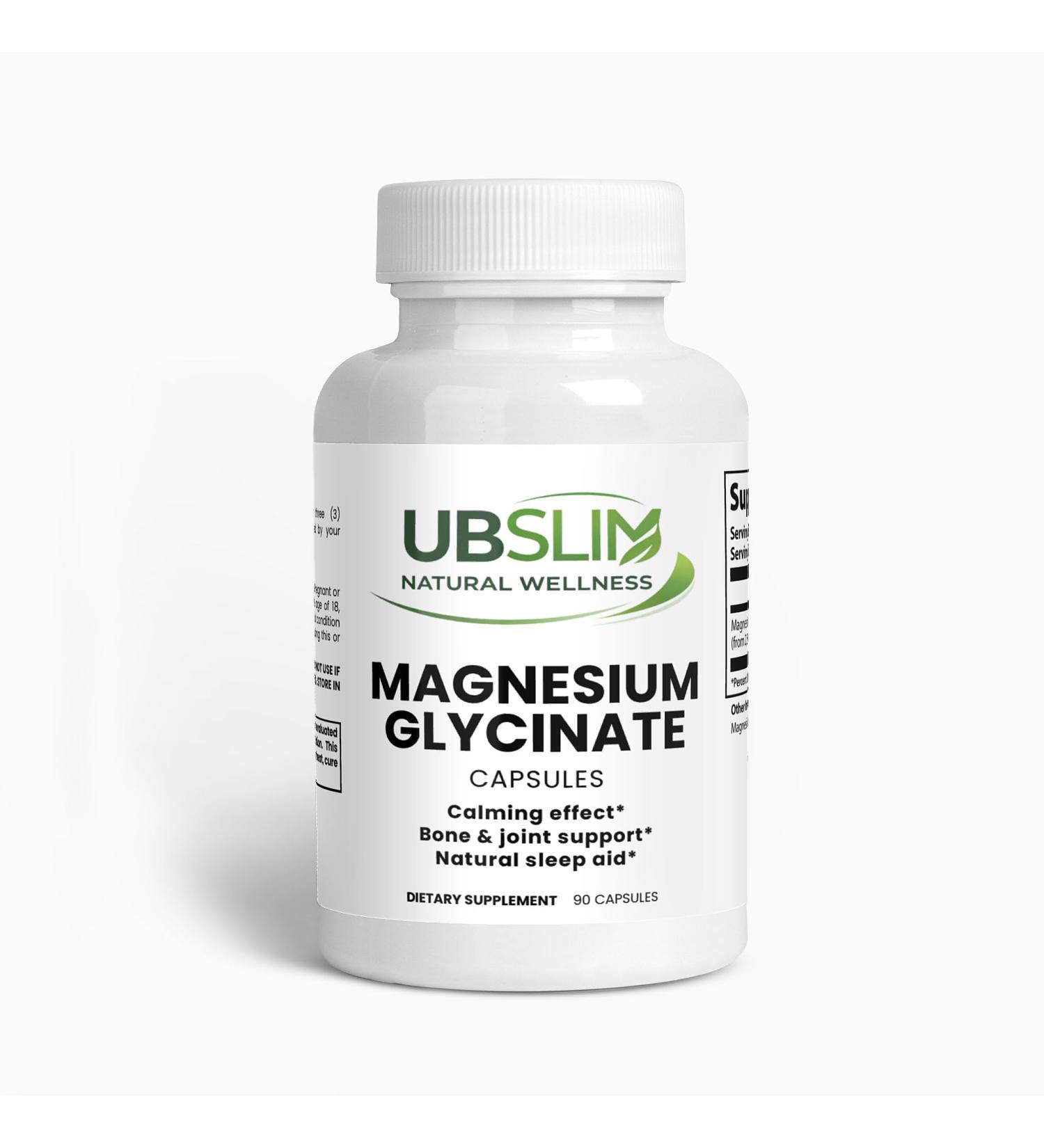 UBSLIM Magnesium Glycinate Capsules 275mg Magnesium Calming and Relaxation Support Bone and Joint Health Natural Sleep Aid 90 Capsules - Buy Online on GoSupps.com