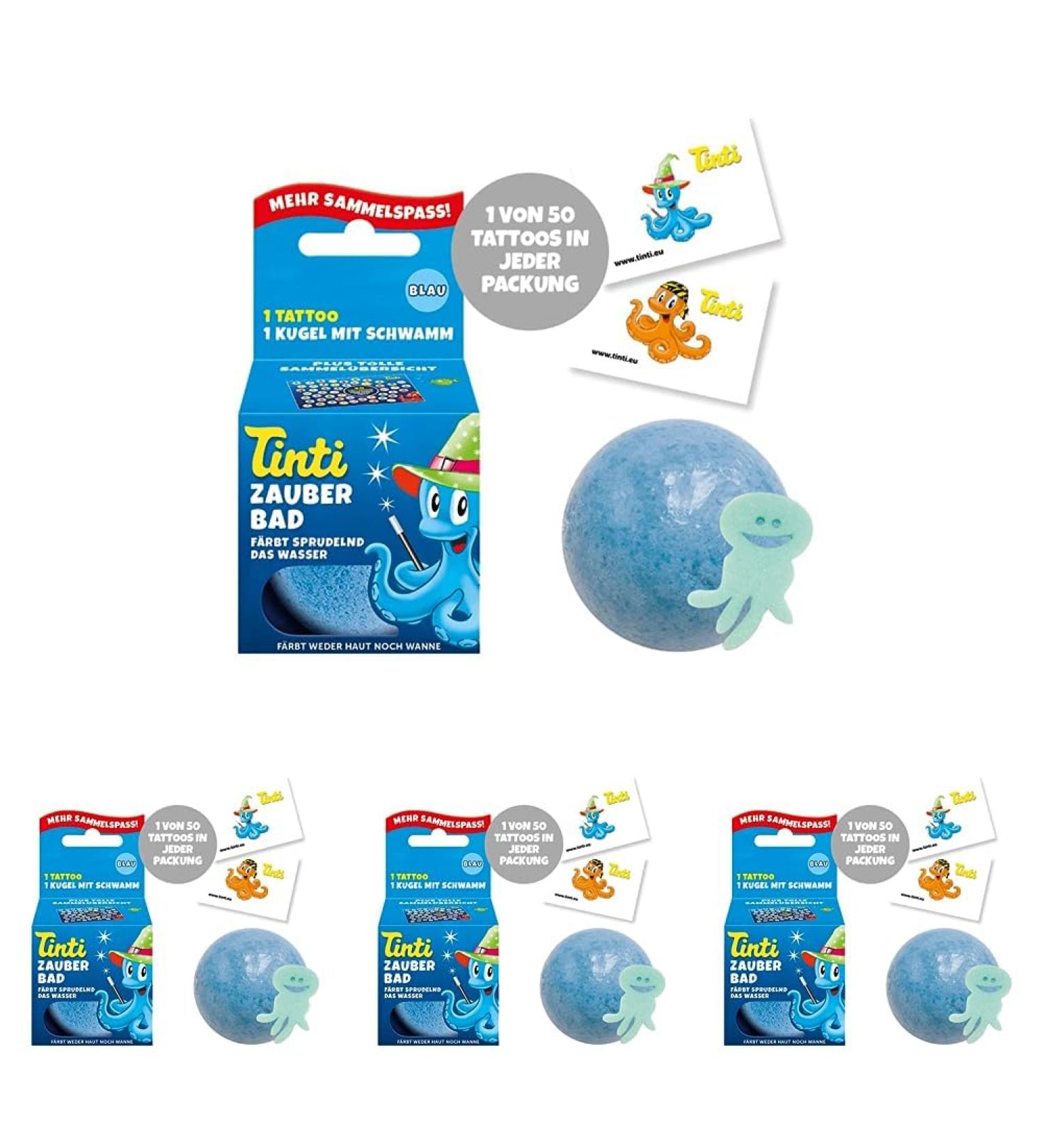 Tinti Magic Bath Blue - Fizzy Bath Bombs with Surprise | Pack of 4 (40g Each) | International Shipping Available - Buy Online on GoSupps.com