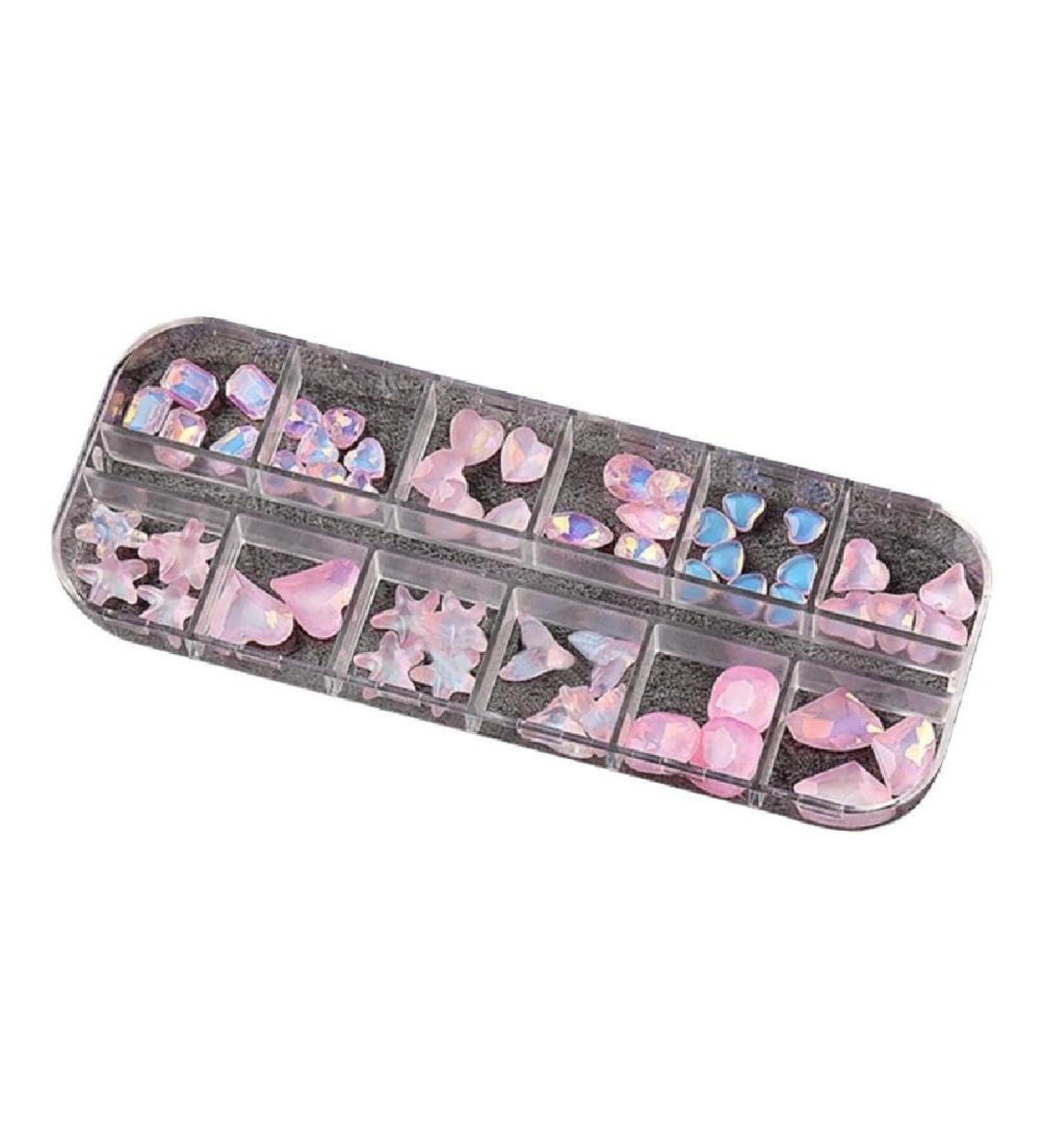 12 Grids Fashion Crystal Nail Art Jewelry Charms Crystal 3D Rhinestones DIY Nail Rhinestones Nail Decoration Nail Art Supplies Crystal Stones Crystal Nail Art Nail Art Jewels - Buy Online on GoSupps.com