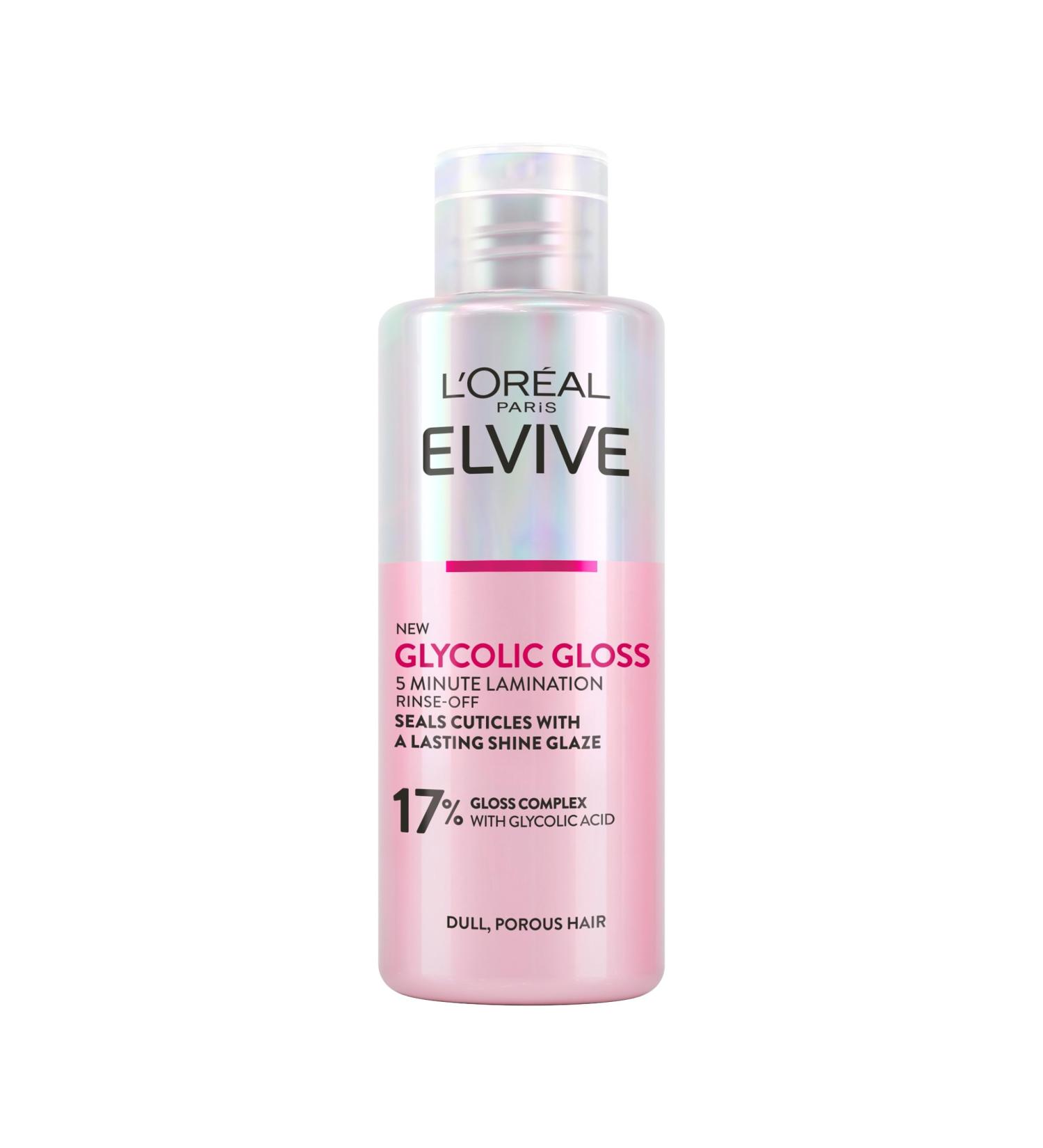 L'Oreal Paris Elvive Glycolic Gloss Lamination Rinse-Off Treatment 200ml - Smooth & Shine Hair with Gloss Complex and Glycolic Acid - Buy Online on GoSupps.com