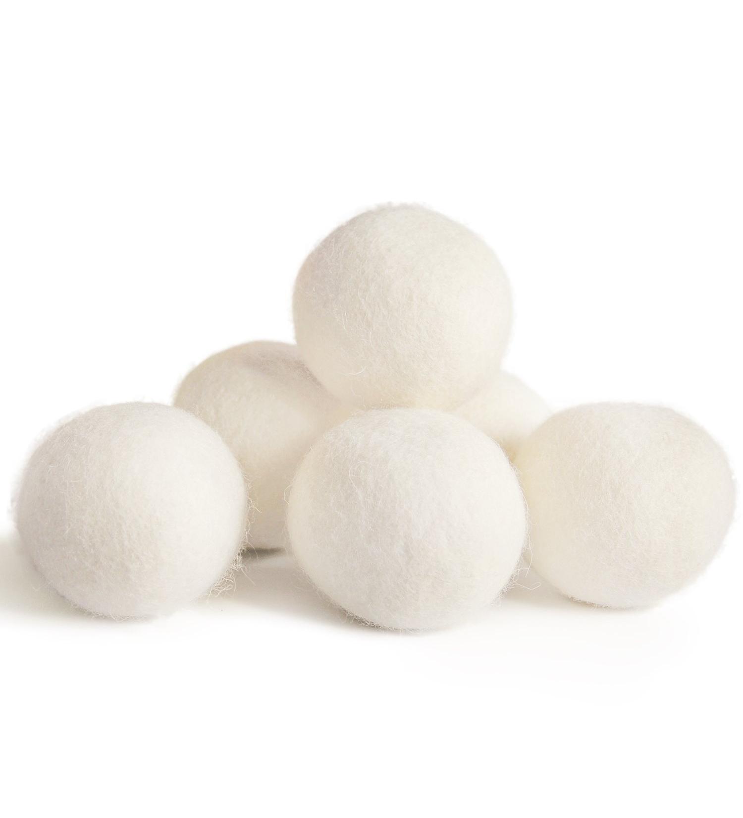 Wool Dryer Balls 6 Pack - Reusable Organic Fabric Softener Alternative Baby Safe Reduces Wrinkles & Static Unscented | International Shipping - Buy Online on GoSupps.com