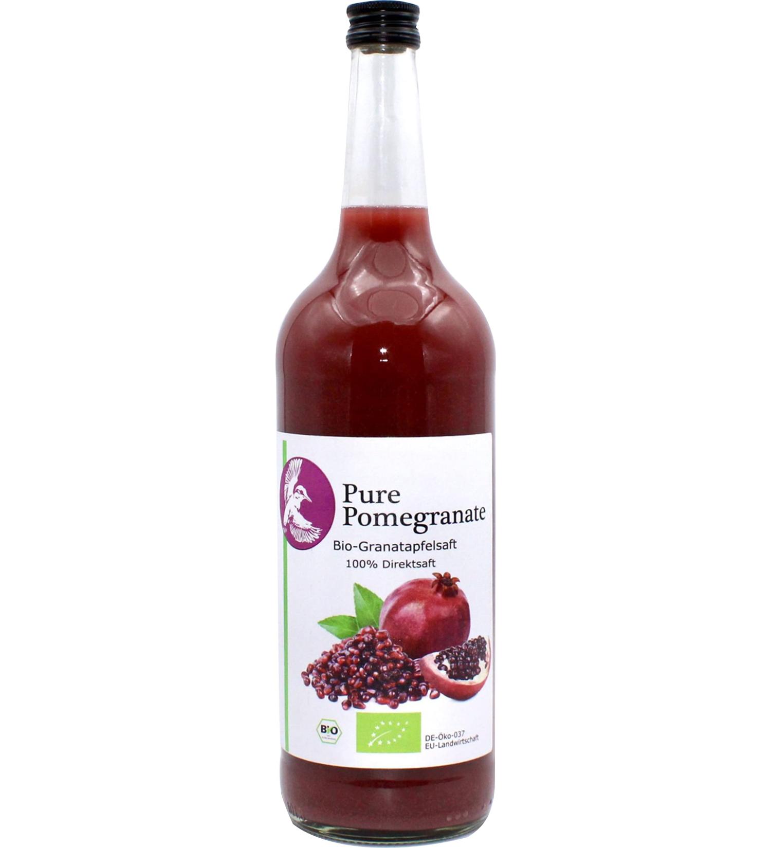 Organic Pomegranate Juice 100% Pure Juice Natural Cloudy Cold Pressed Unfiltered, 1000 ml